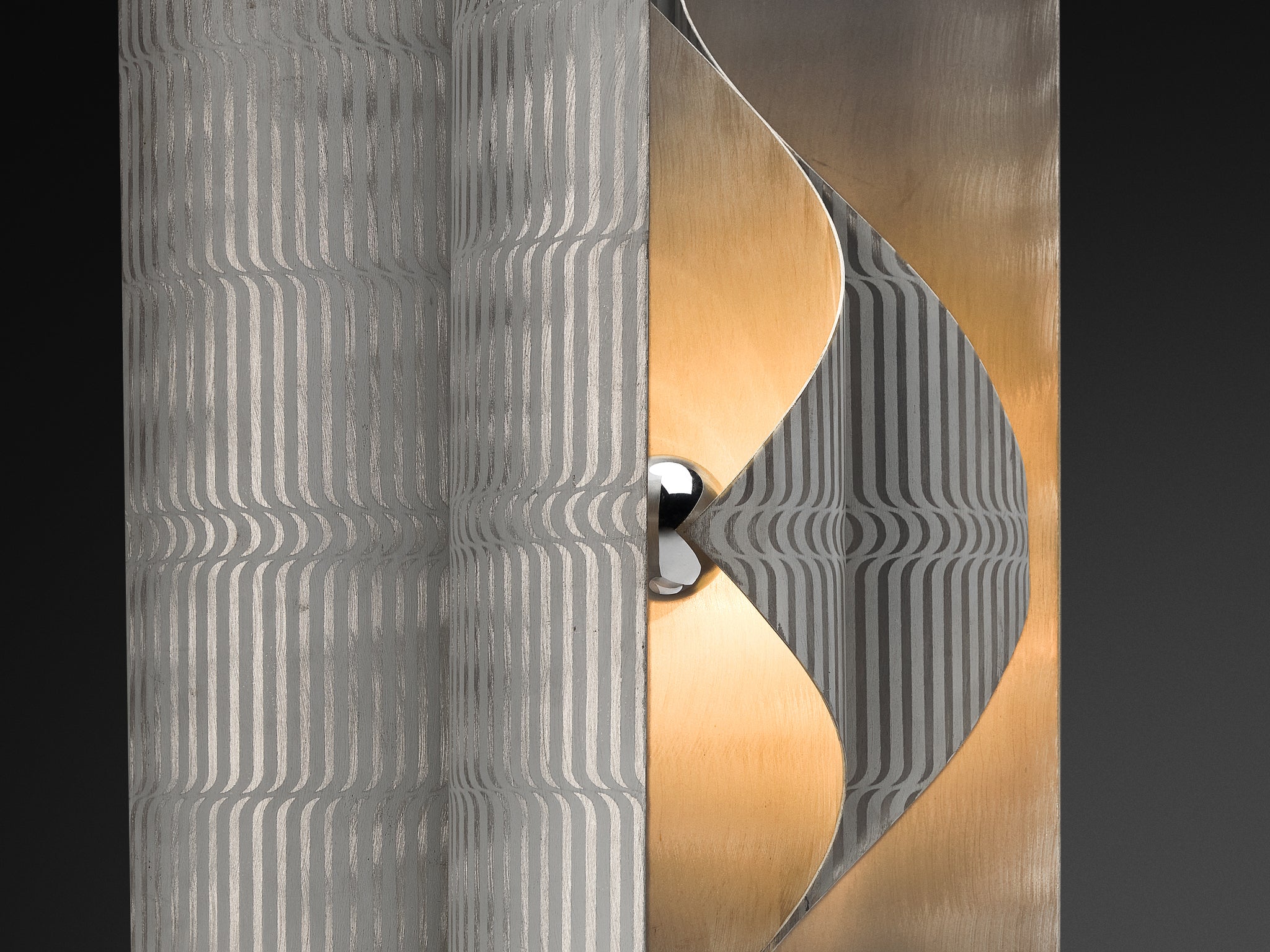 Lorenzo Burchiellaro Large Sculptural Lamp in Metal Lighting Morentz