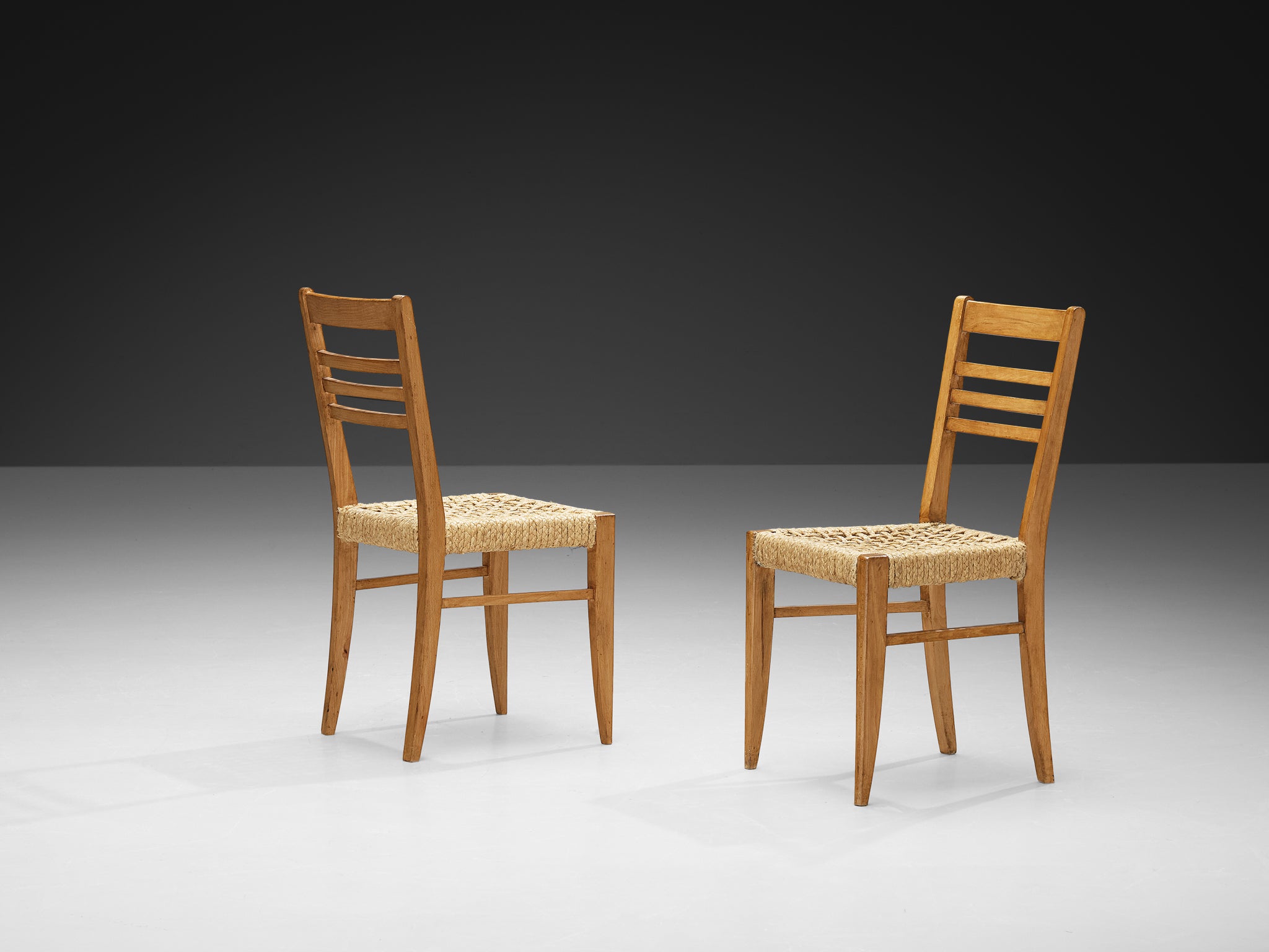 Adrien Audoux & Frida Minet Set of Ten Dining Chairs in Braided Hemp Seating Morentz