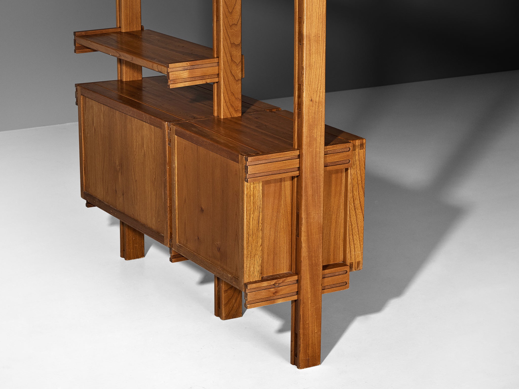 Galerie L'Orme Modular Wall Unit in Solid Elm