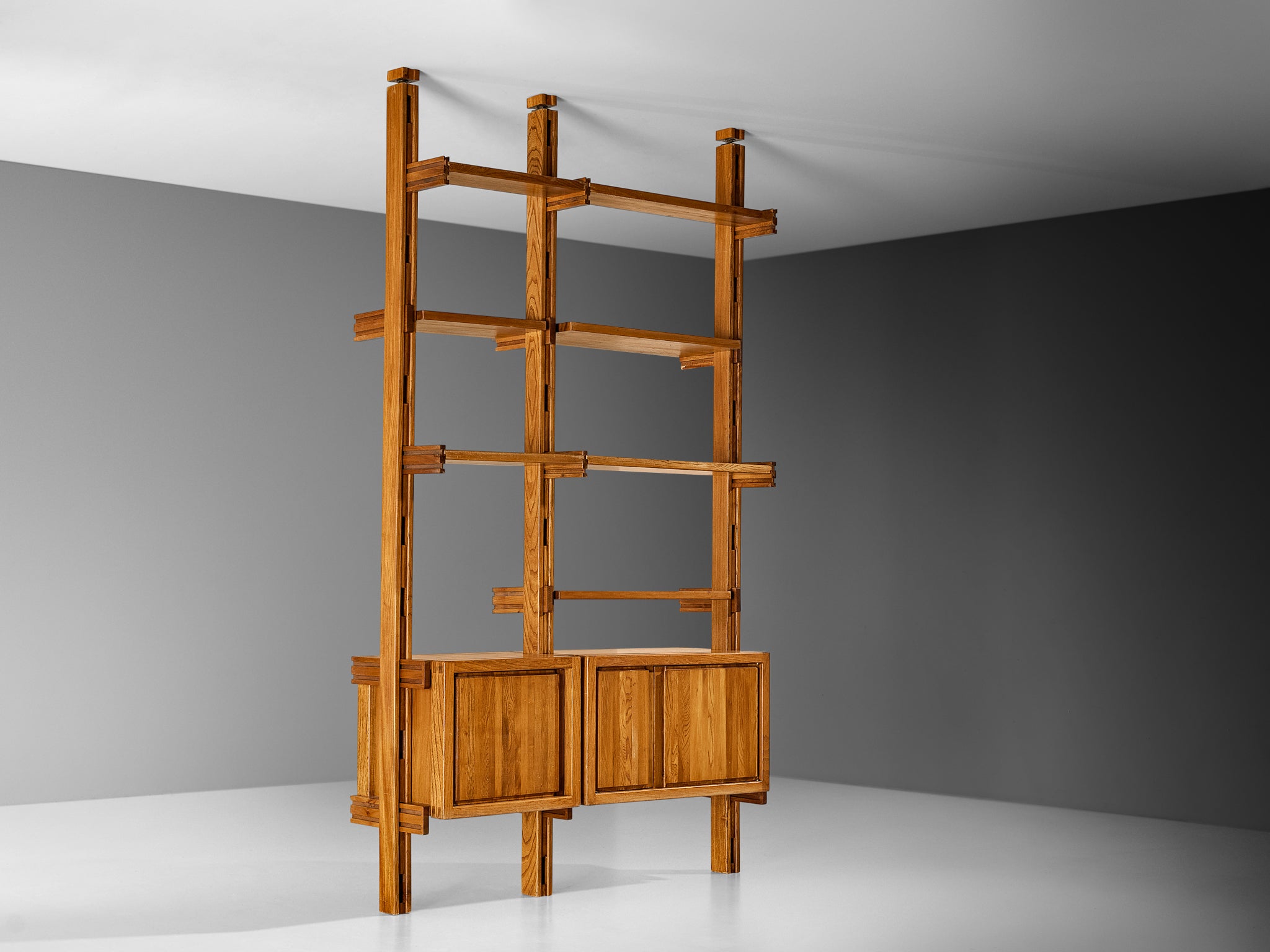 Galerie L'Orme Modular Wall Unit in Solid Elm