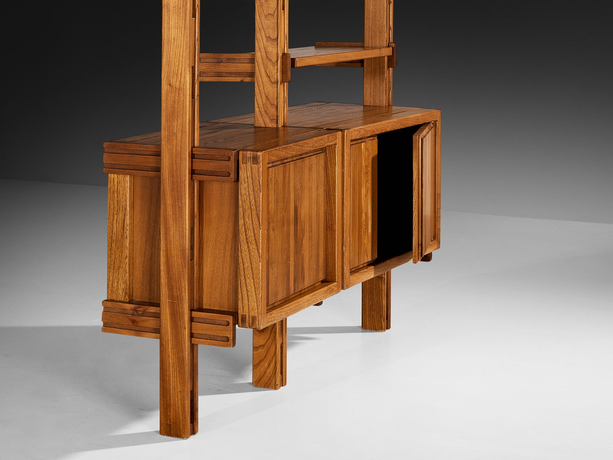 Galerie L'Orme Modular Wall Unit in Solid Elm