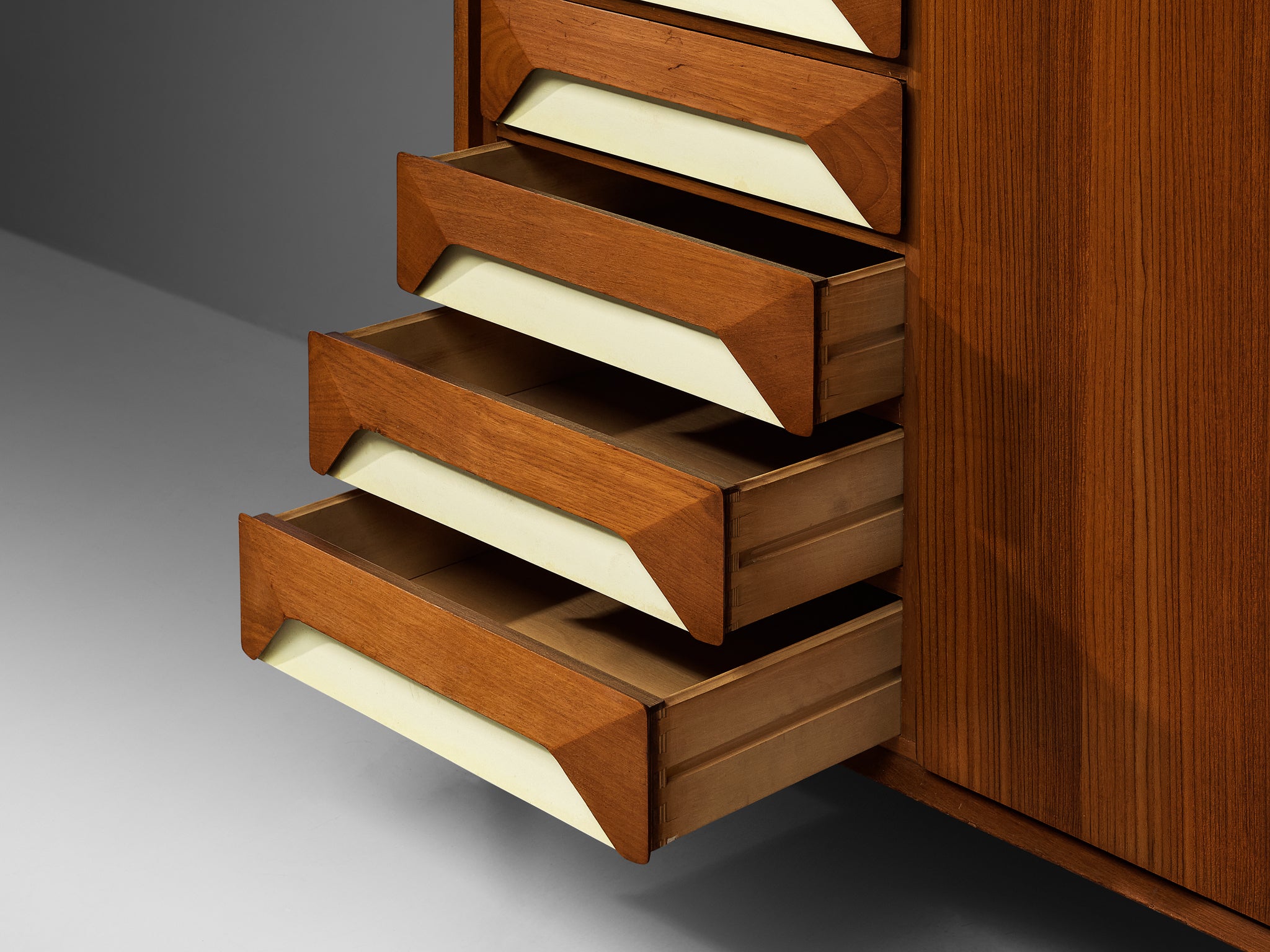 Large Italian Wardrobe in Teak with Brass Details Case pieces and storage cabinets Morentz