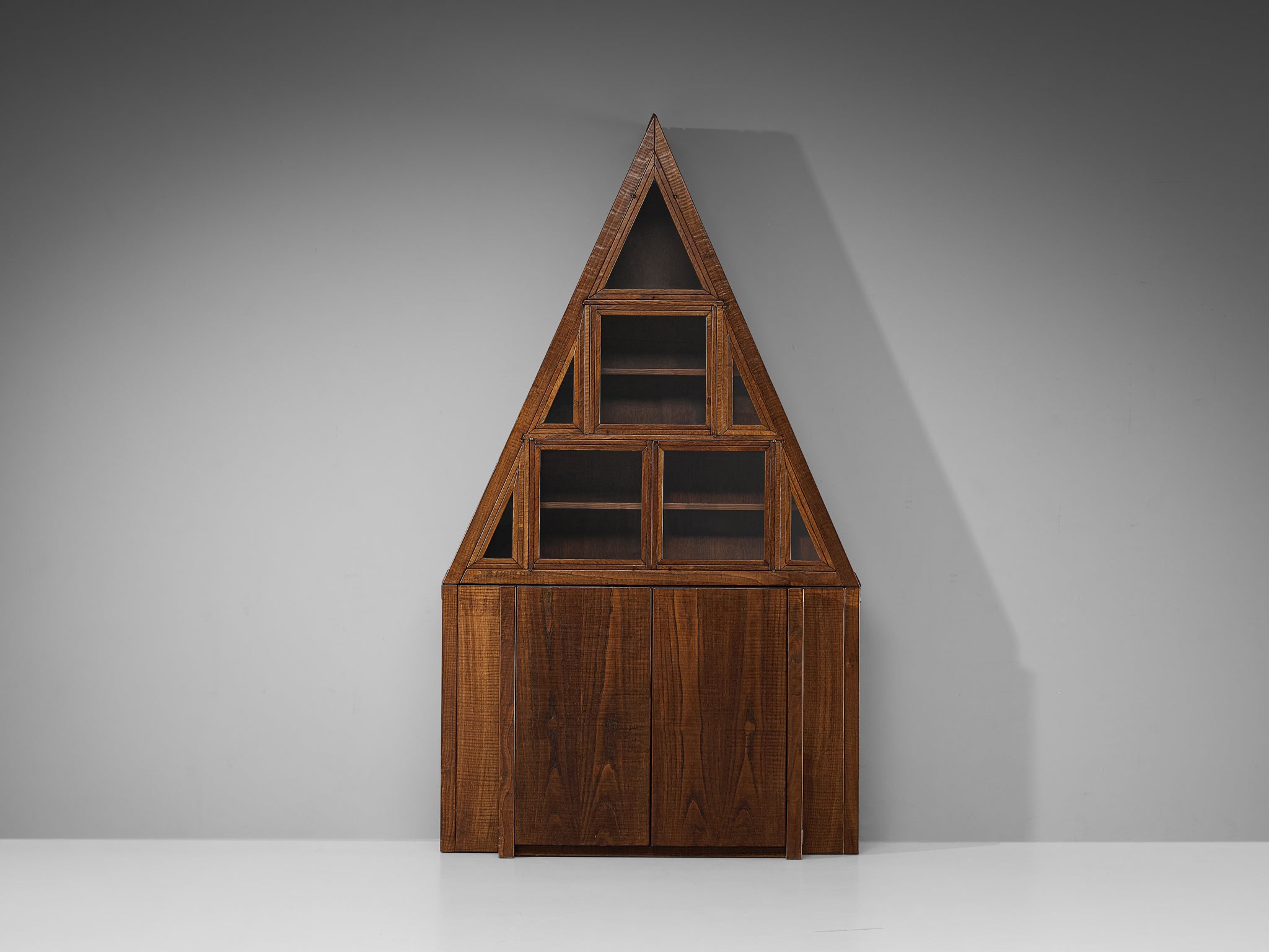 Giuseppe Rivadossi Pyramid Shaped Cabinet in Chestnut 8.2 feet Case pieces and storage cabinets Morentz