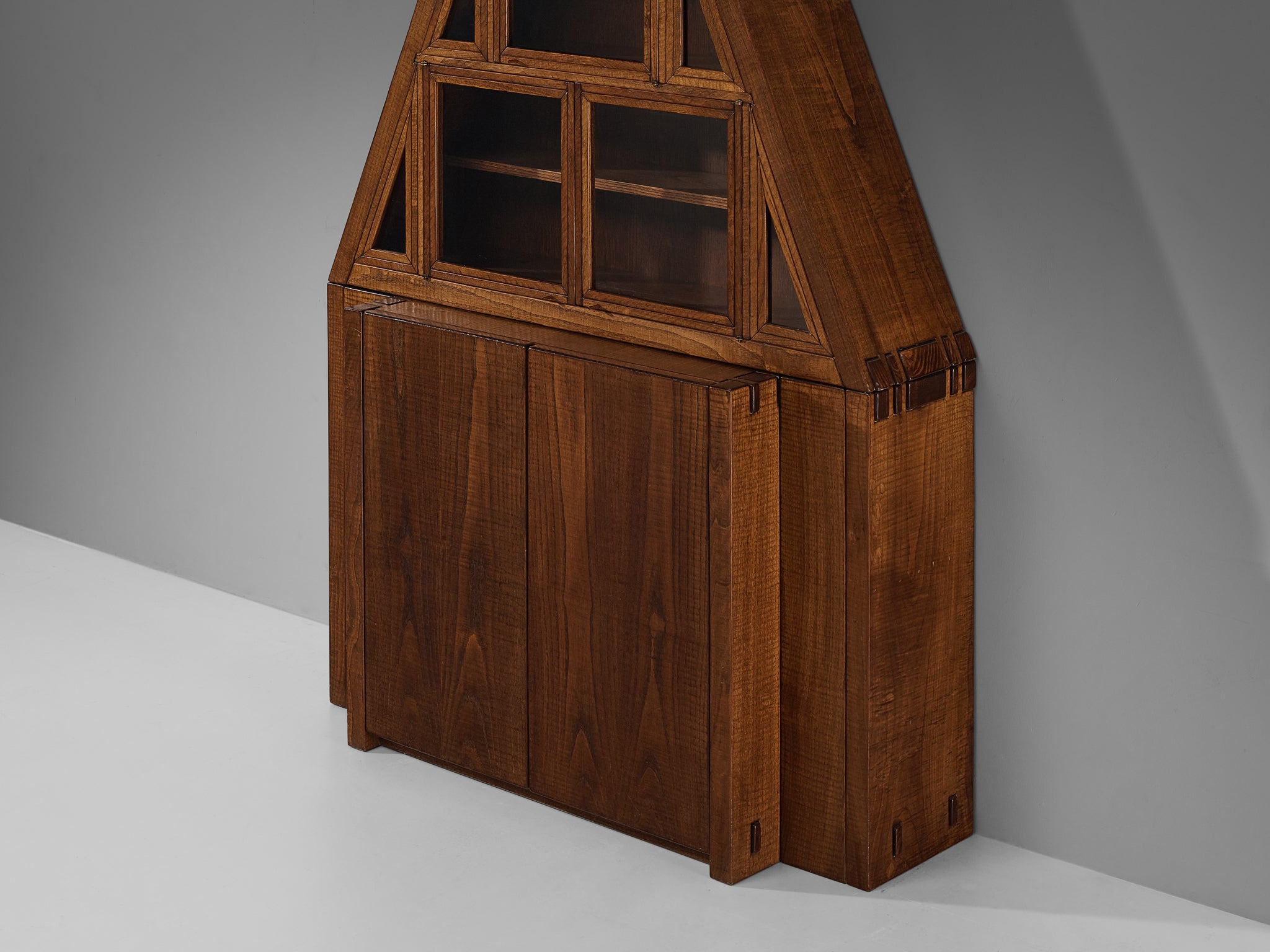 Giuseppe Rivadossi Pyramid Shaped Cabinet in Chestnut 8.2 feet Case pieces and storage cabinets Morentz