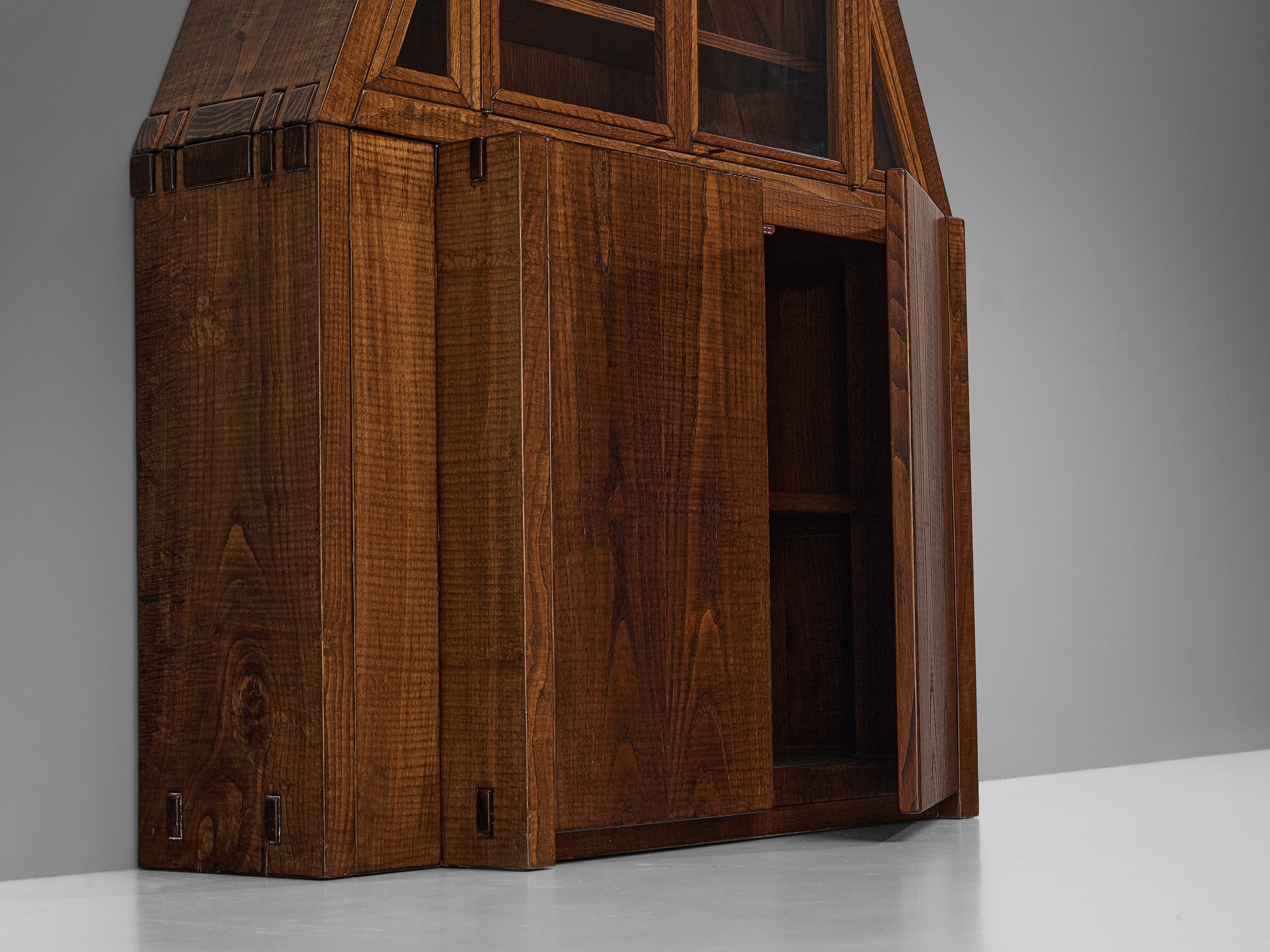 Giuseppe Rivadossi Pyramid Shaped Cabinet in Chestnut 8.2 feet Case pieces and storage cabinets Morentz