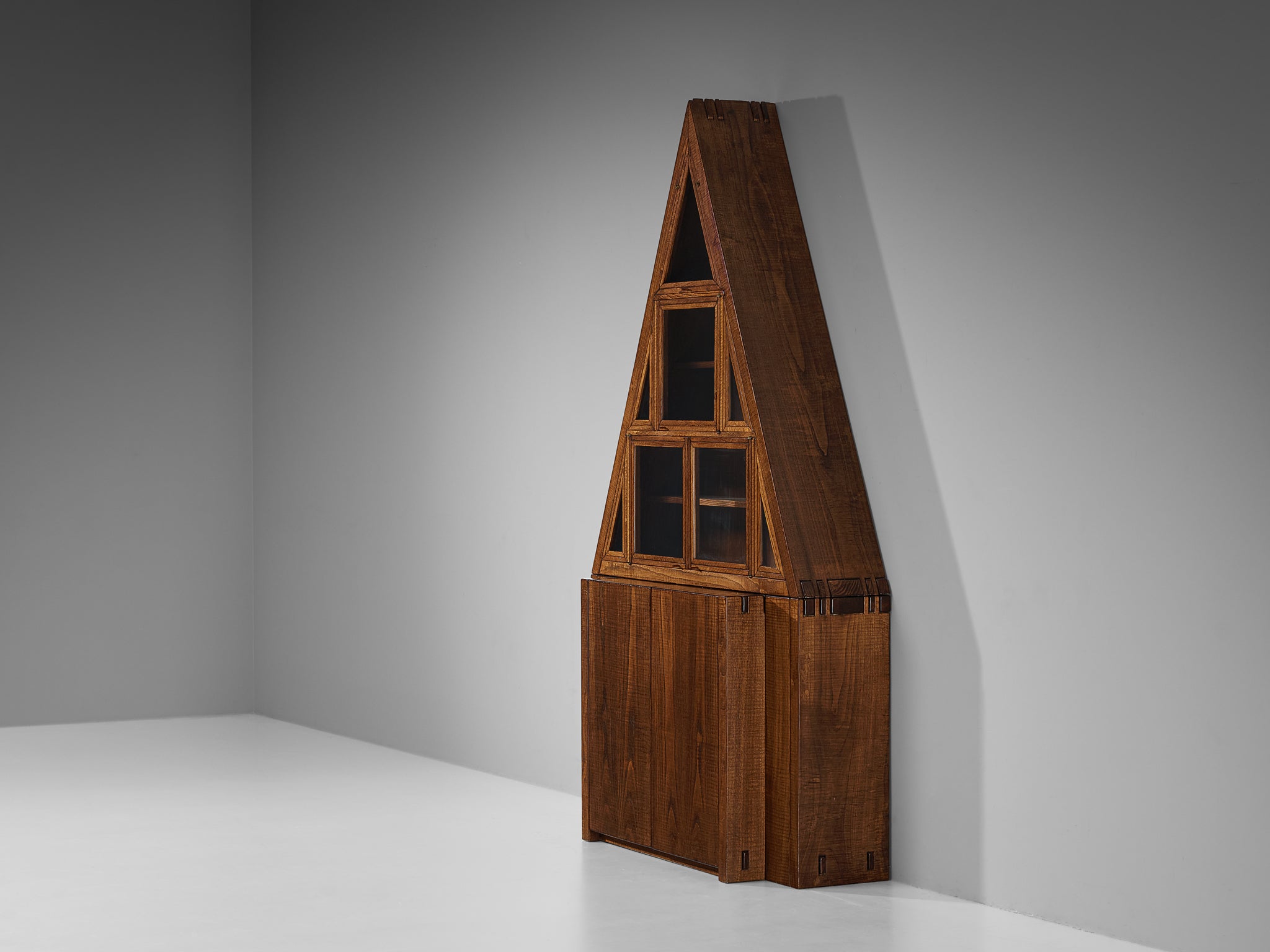 Giuseppe Rivadossi Pyramid Shaped Cabinet in Chestnut 8.2 feet Case pieces and storage cabinets Morentz
