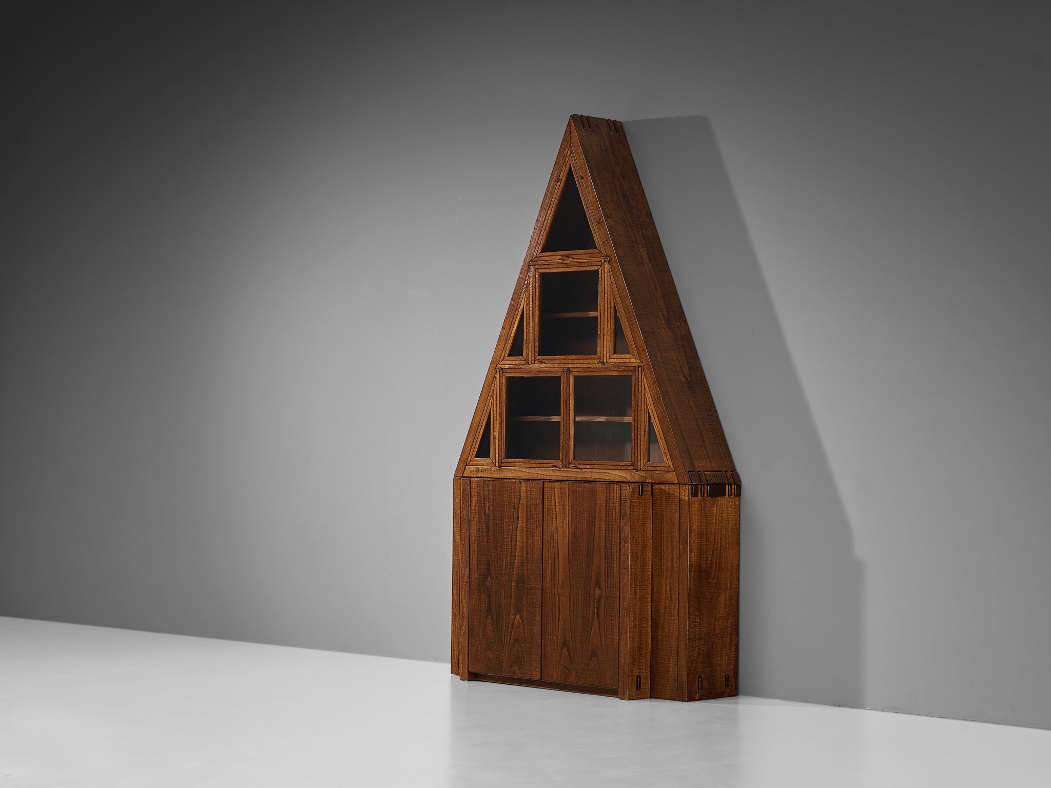 Giuseppe Rivadossi Pyramid Shaped Cabinet in Chestnut 8.2 feet Case pieces and storage cabinets Morentz