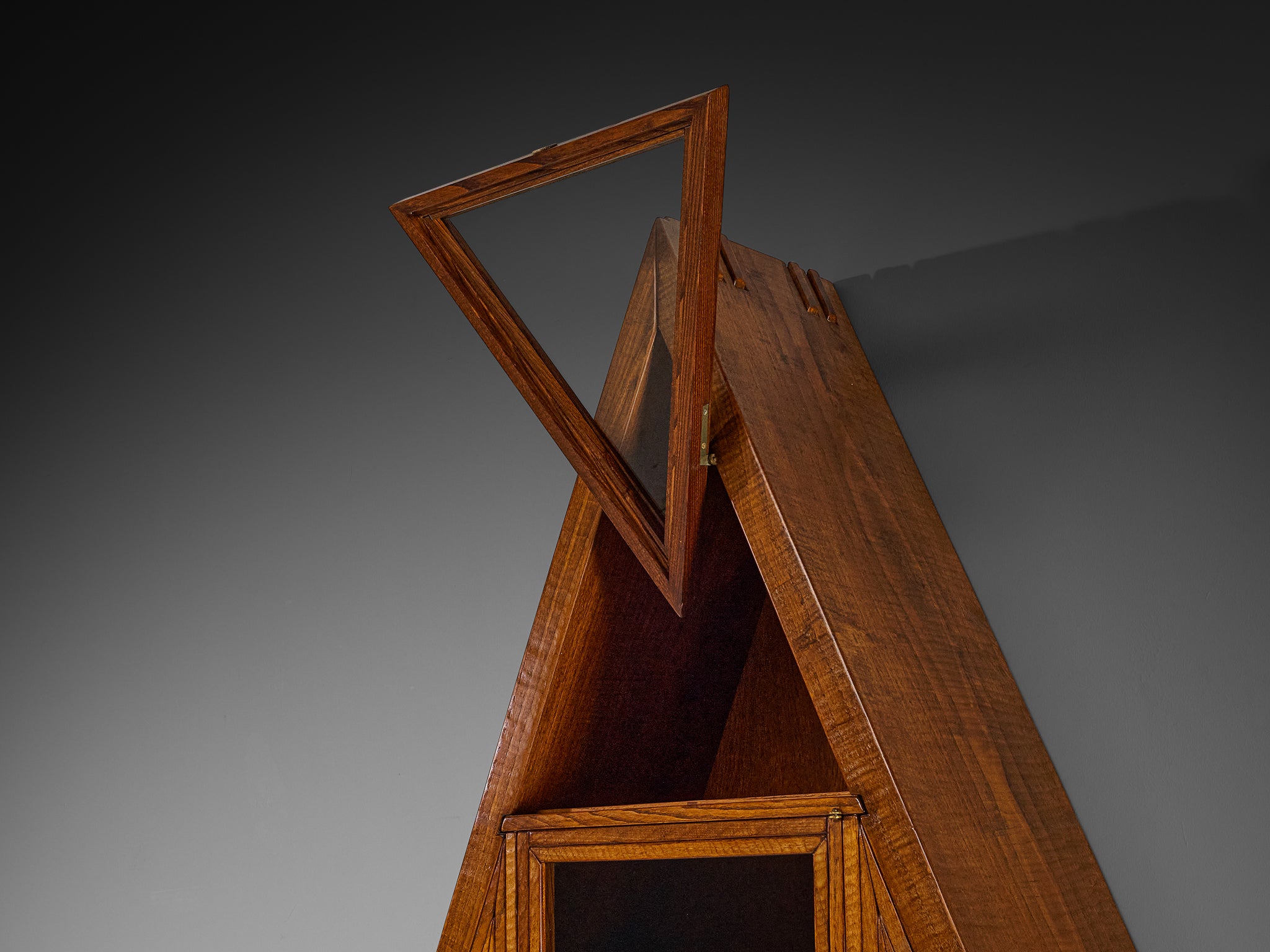 Giuseppe Rivadossi Pyramid Shaped Cabinet in Chestnut