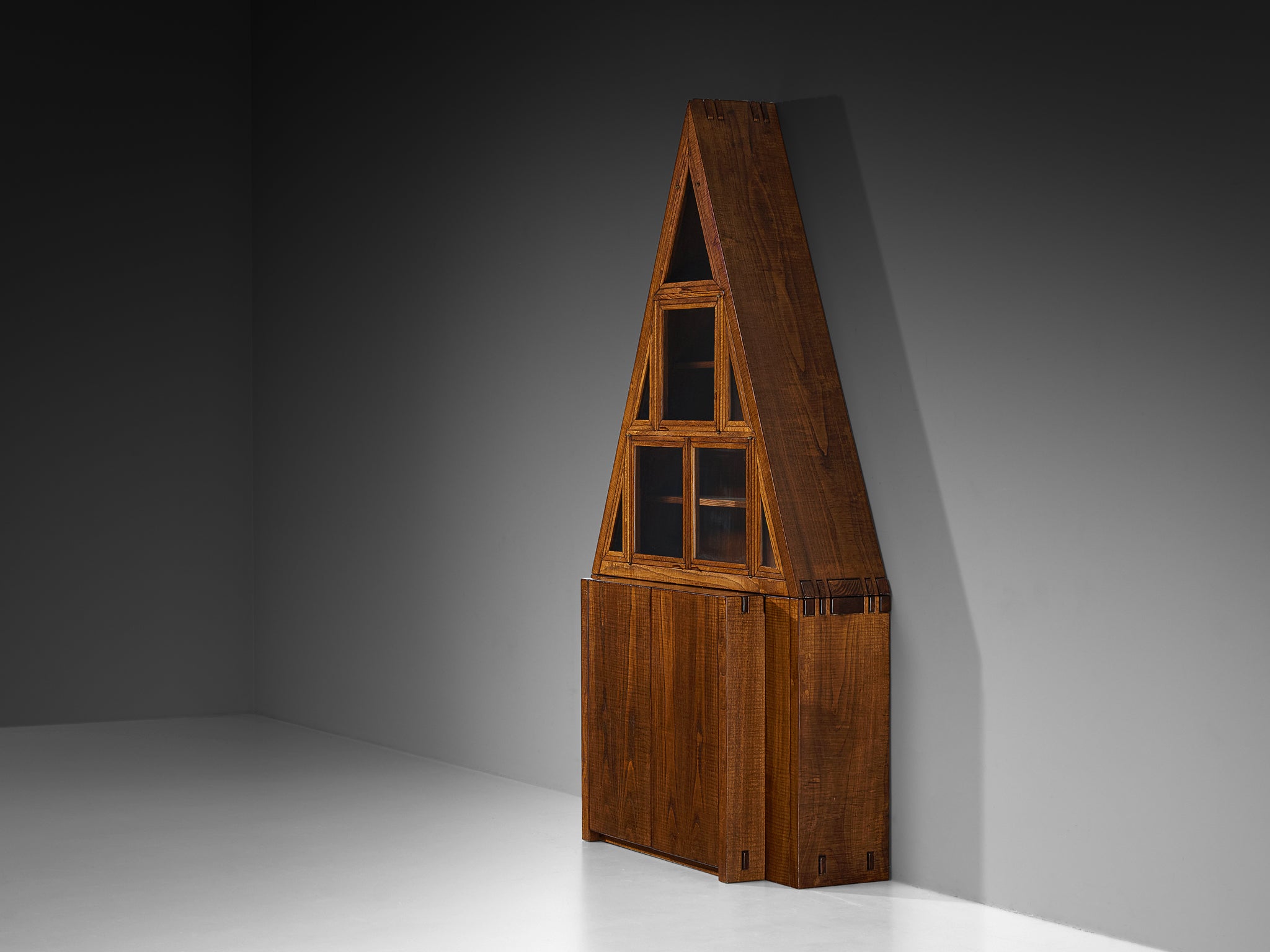 Giuseppe Rivadossi Pyramid Shaped Cabinet in Chestnut Case pieces and storage cabinets Morentz