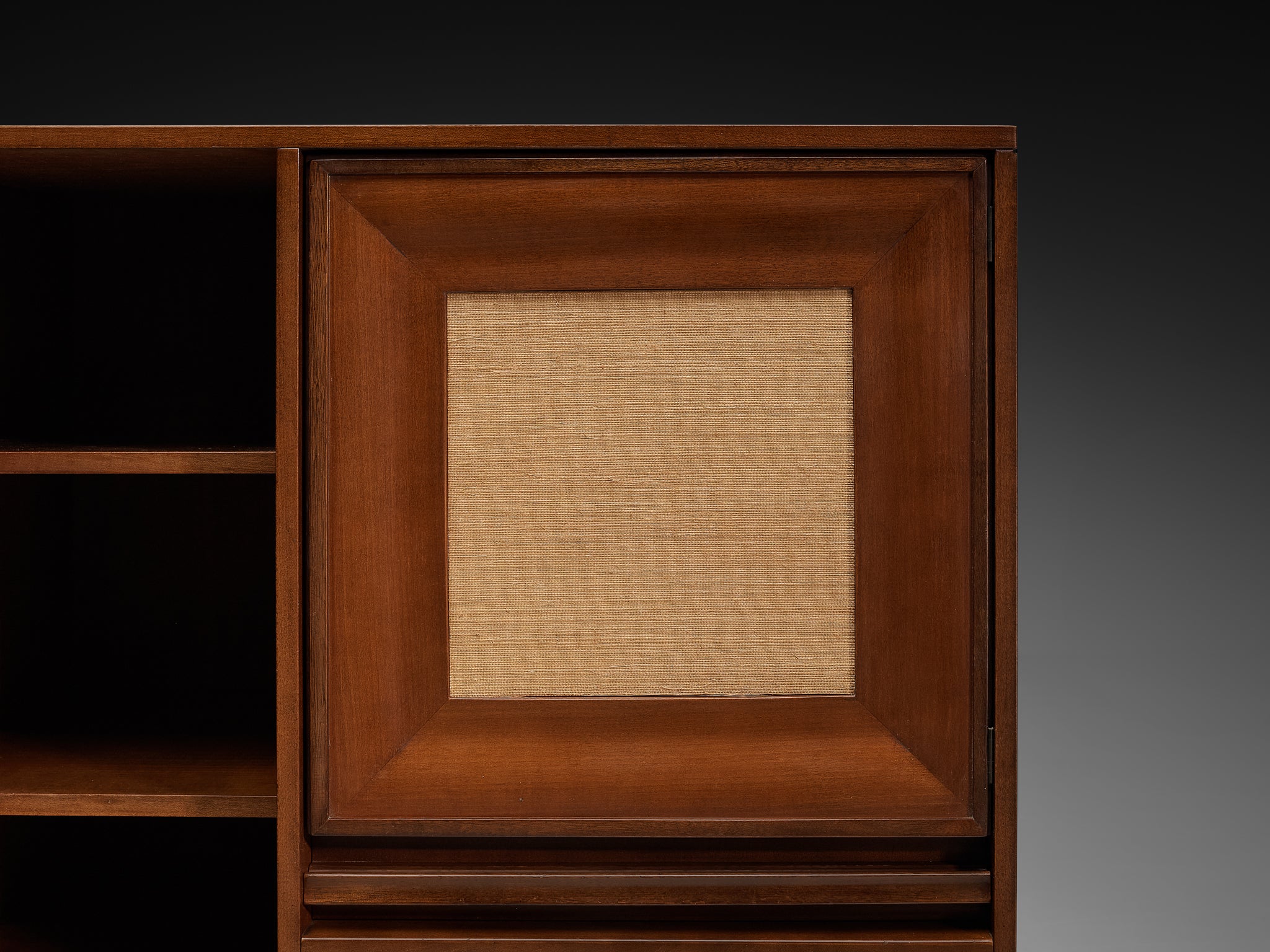 Angelo Mangiarotti for Sorgente dei Mobili Cabinet in Mahogany & Grass