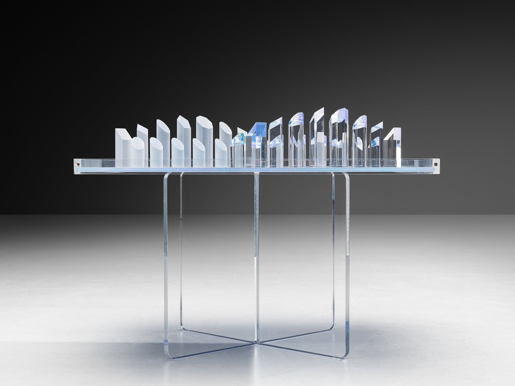 Victor Vasarely Limited Edition Chess Set in Plexiglass Folk Art Morentz
