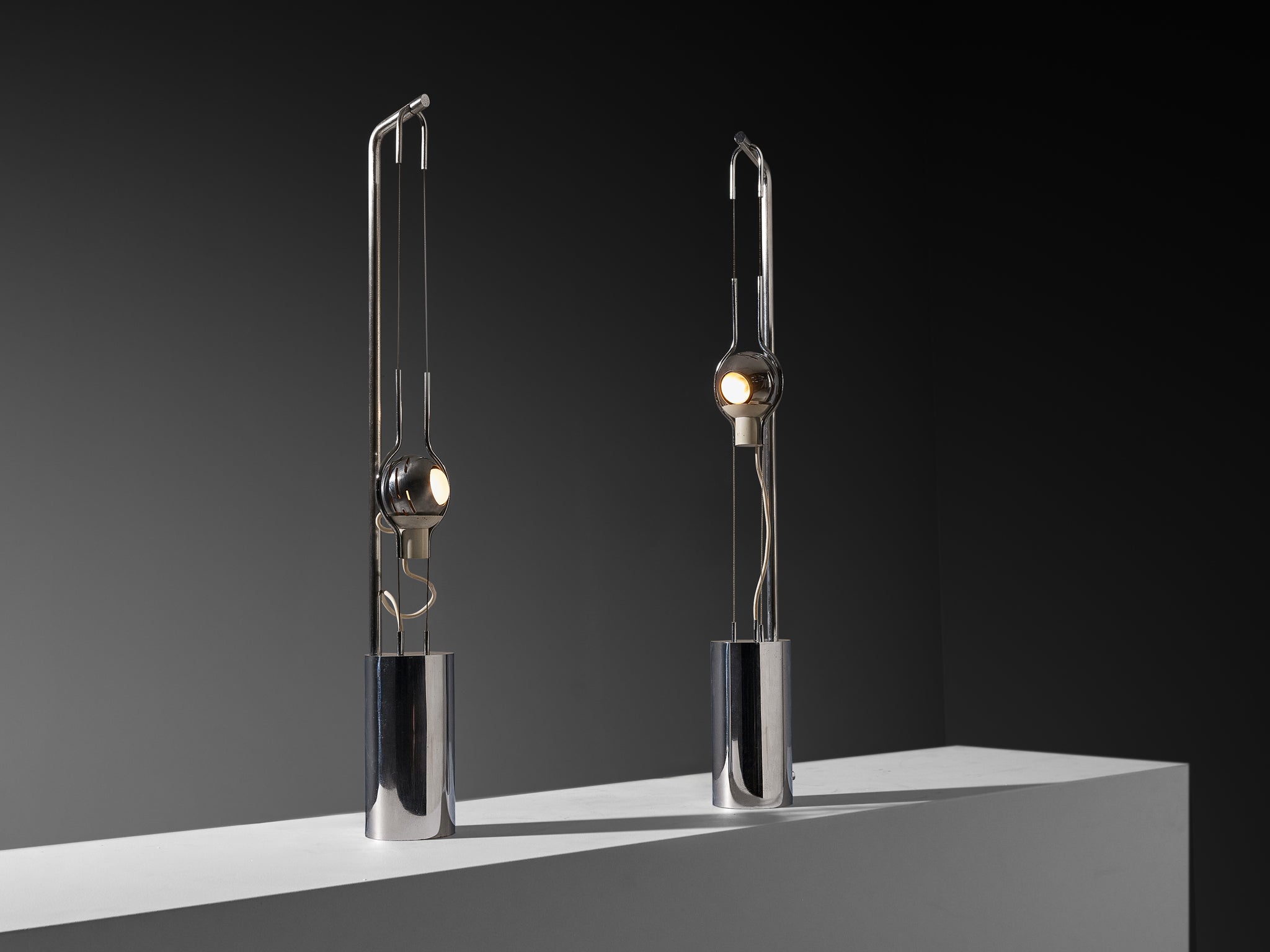 Angelo Lelii for Arredoluce ‘Filo Sfera’ Table Lamps with Magnetized Globe Lighting Morentz