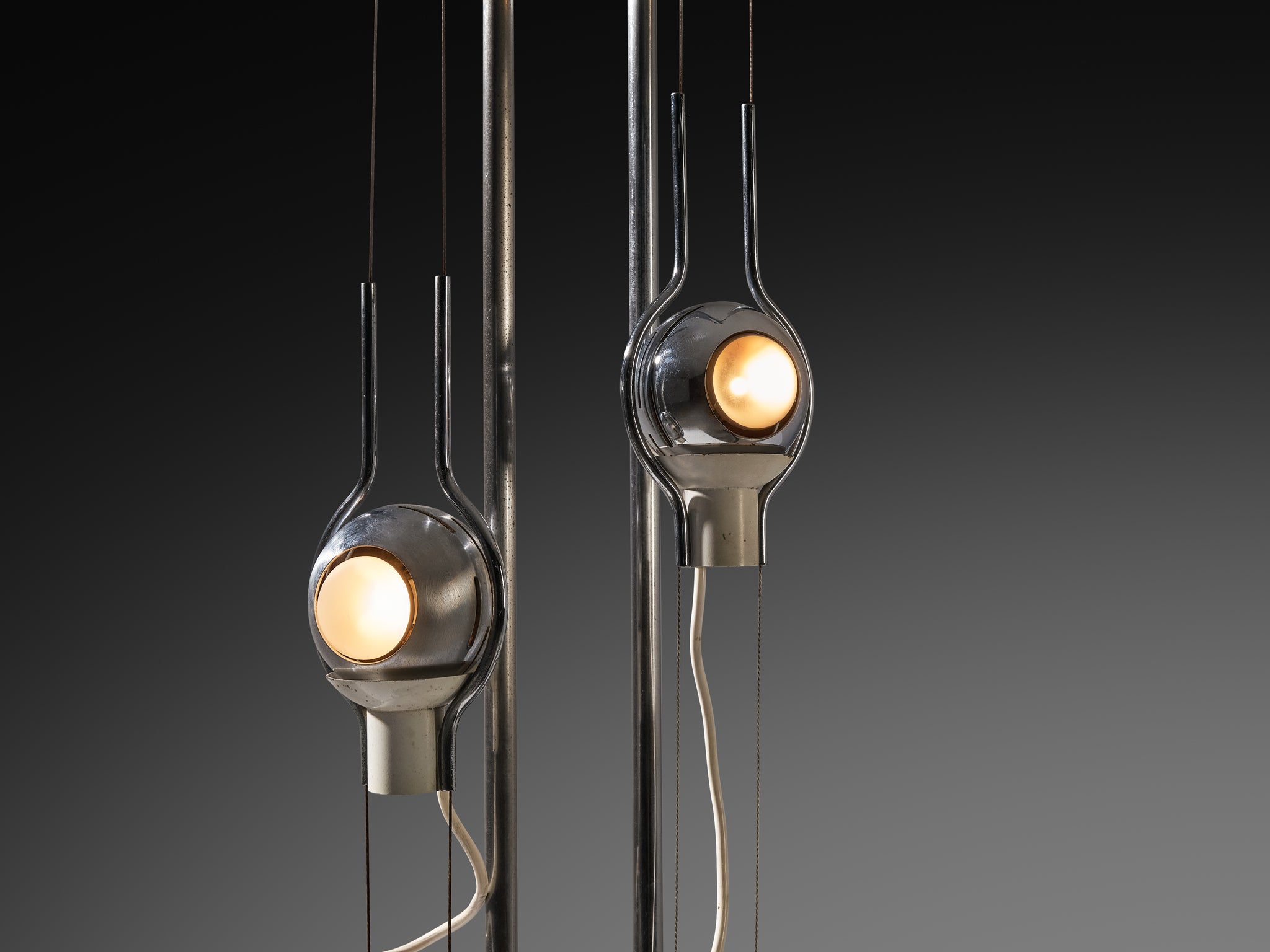Angelo Lelii for Arredoluce ‘Filo Sfera’ Table Lamps with Magnetized Globe Lighting Morentz