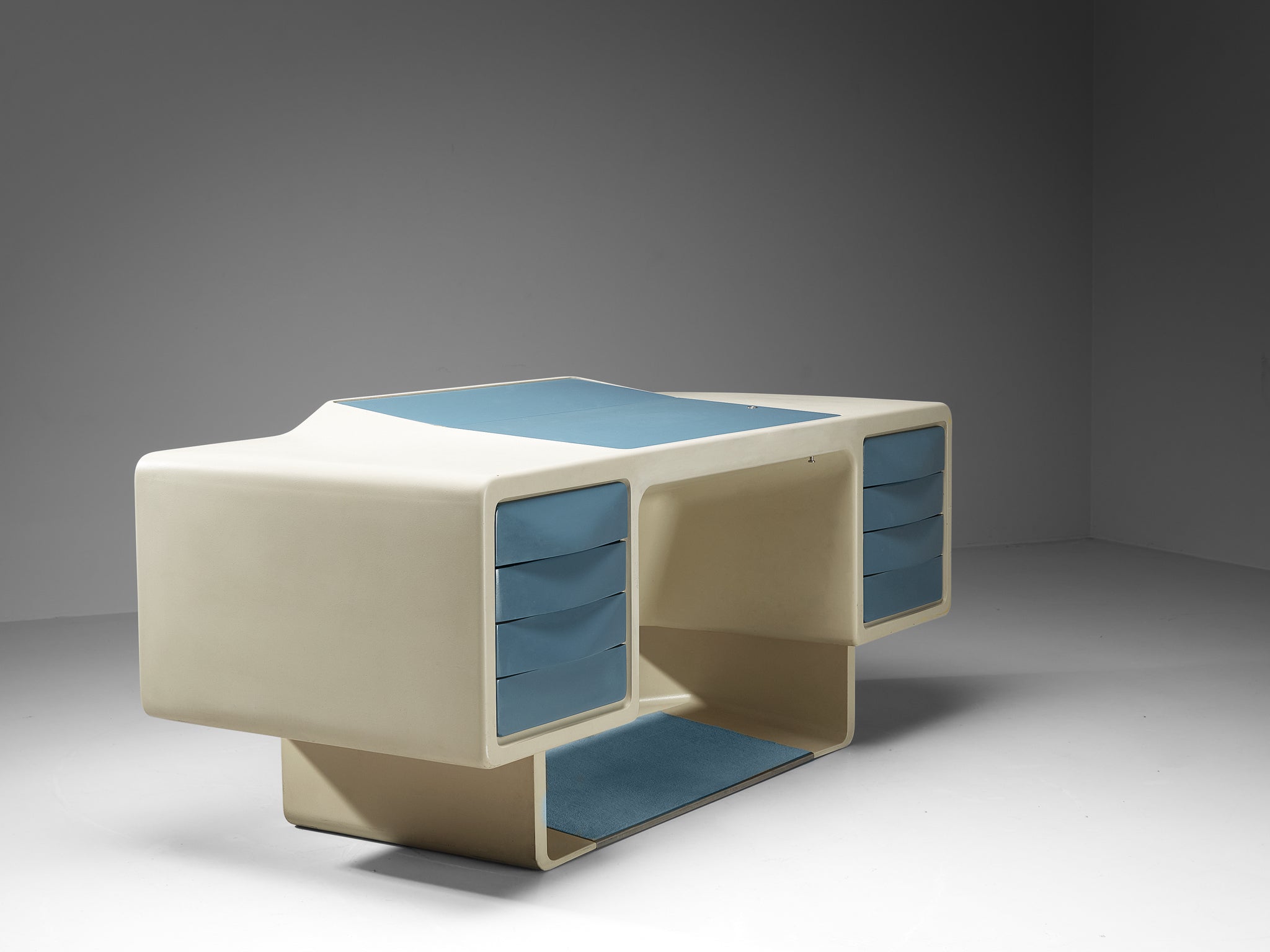 Ernest Igl for Wilhelm Werndl Directors Writing Desk in Polyurethane Tables Morentz