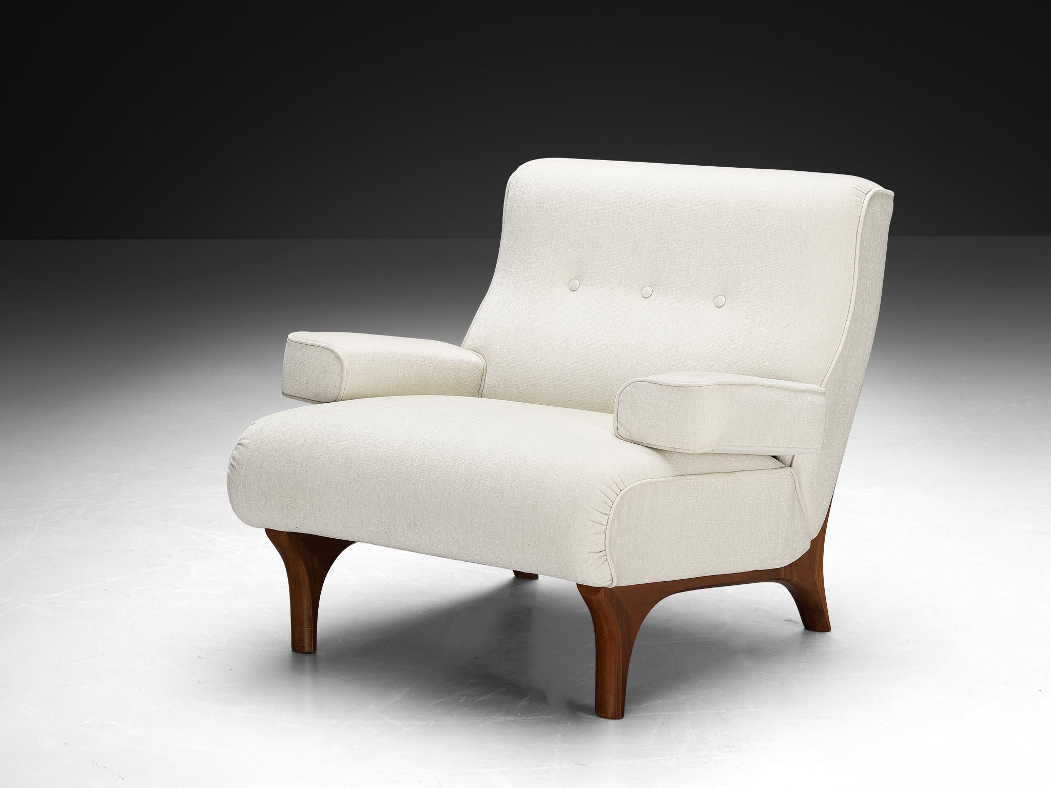 Eugenio Gerli for Tecno Lounge Chair in Chenille Seating Morentz