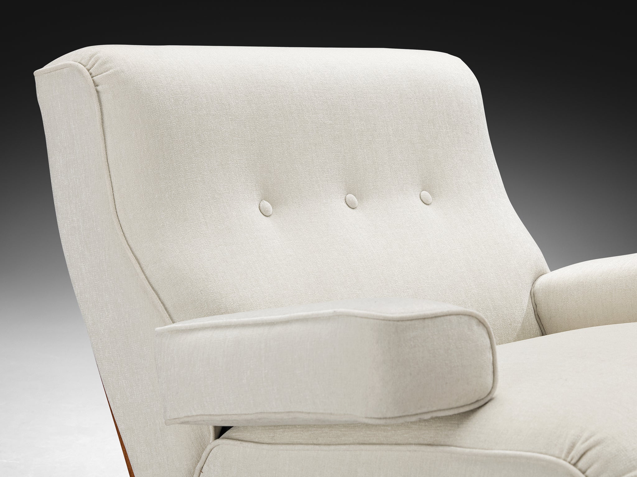 Eugenio Gerli for Tecno Lounge Chair in Chenille Seating Morentz