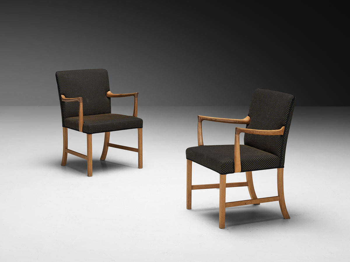Rare Ole Wanscher for A.J. Iversen Set of Six Dining Chairs in Oak Seating Morentz