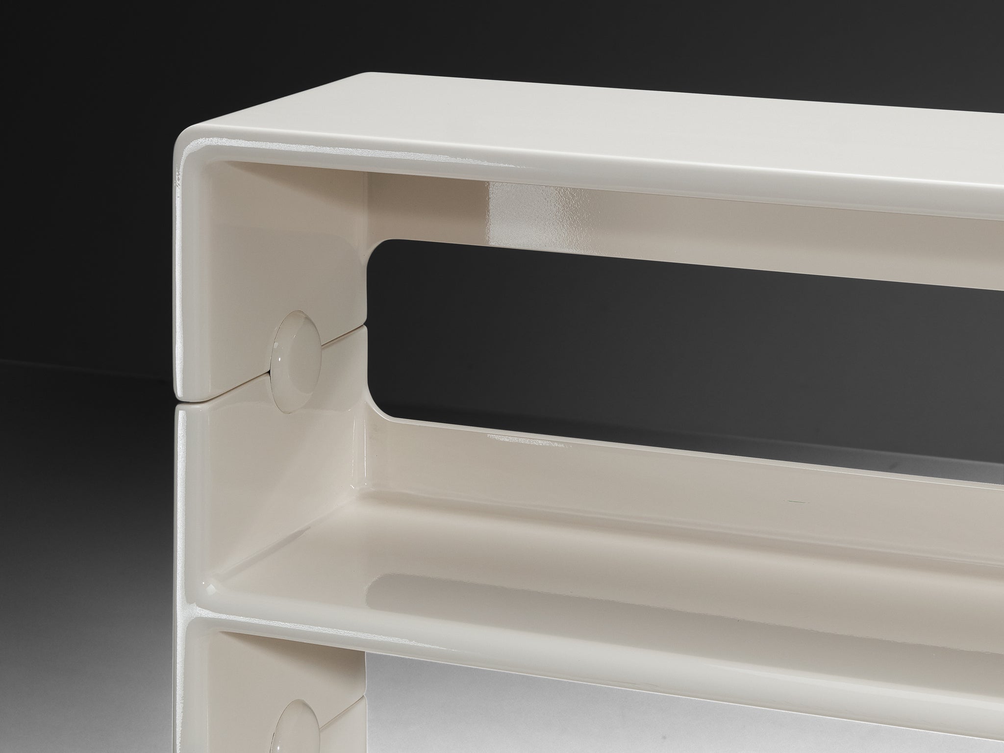 Ernest Igl for Wilhelm Werndl Shelving Cabinet in Off-White Polyurethane Case pieces and storage cabinets Morentz