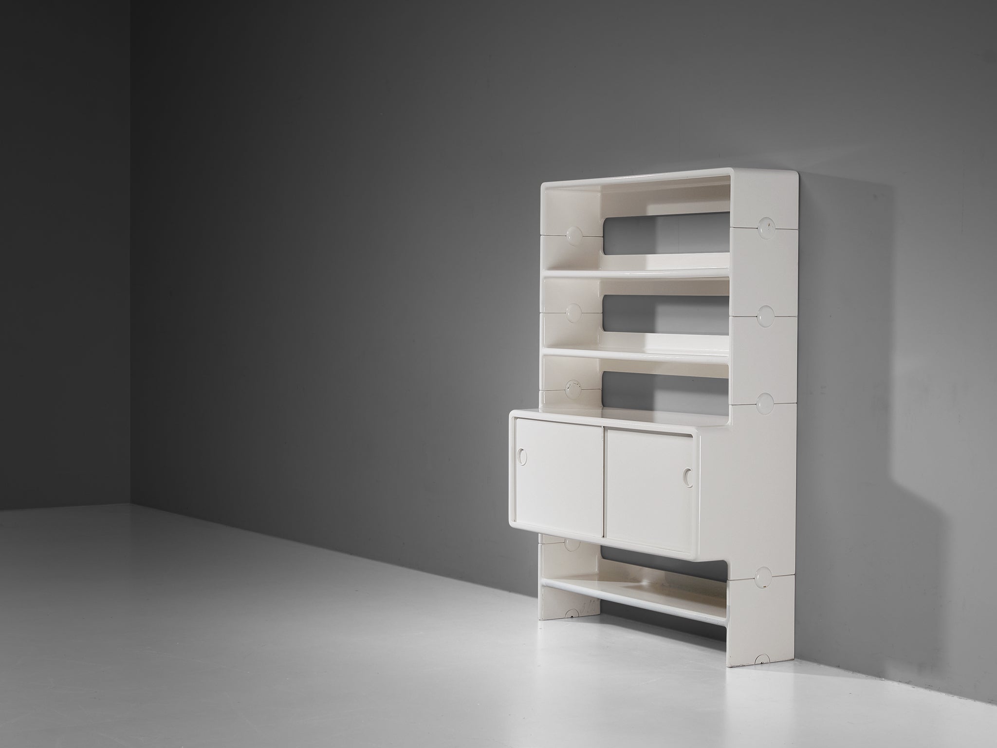 Ernest Igl for Wilhelm Werndl Shelving Cabinet in Off-White Polyurethane Case pieces and storage cabinets Morentz