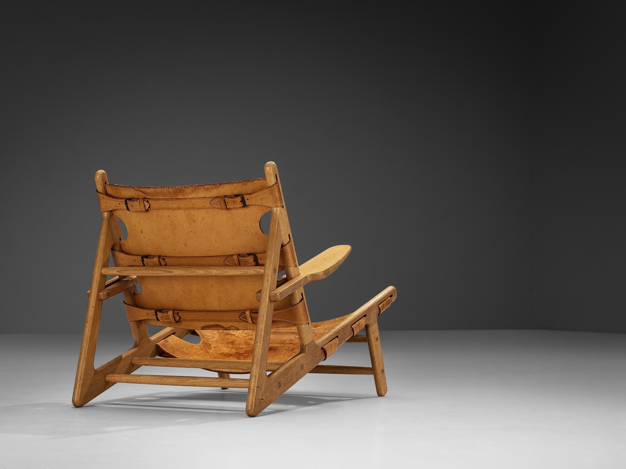 Børge Mogensen for Federicia Hunting Chair in Oak and Leather
