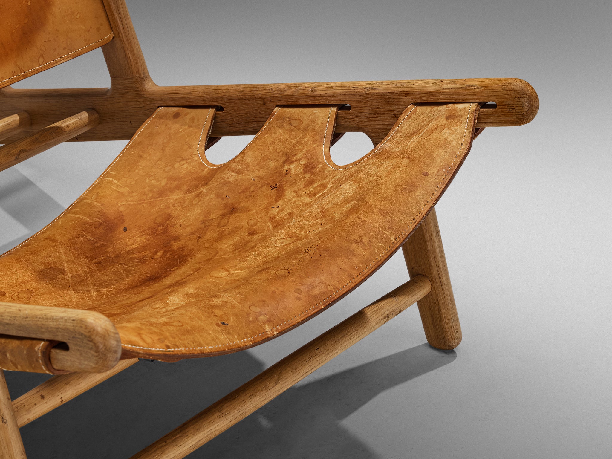 Børge Mogensen for Fredericia Hunting Chair in Oak and Leather Seating Morentz