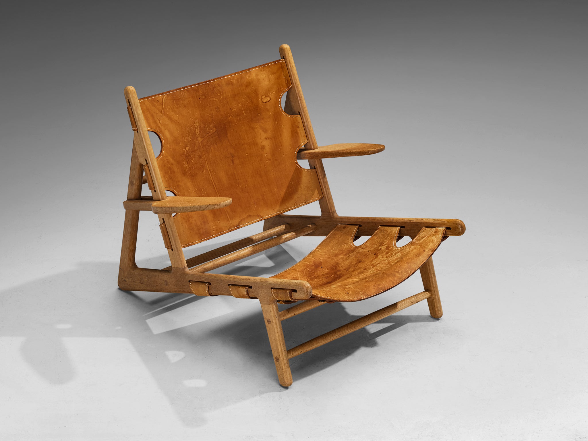 Børge Mogensen for Fredericia Hunting Chair in Oak and Leather
