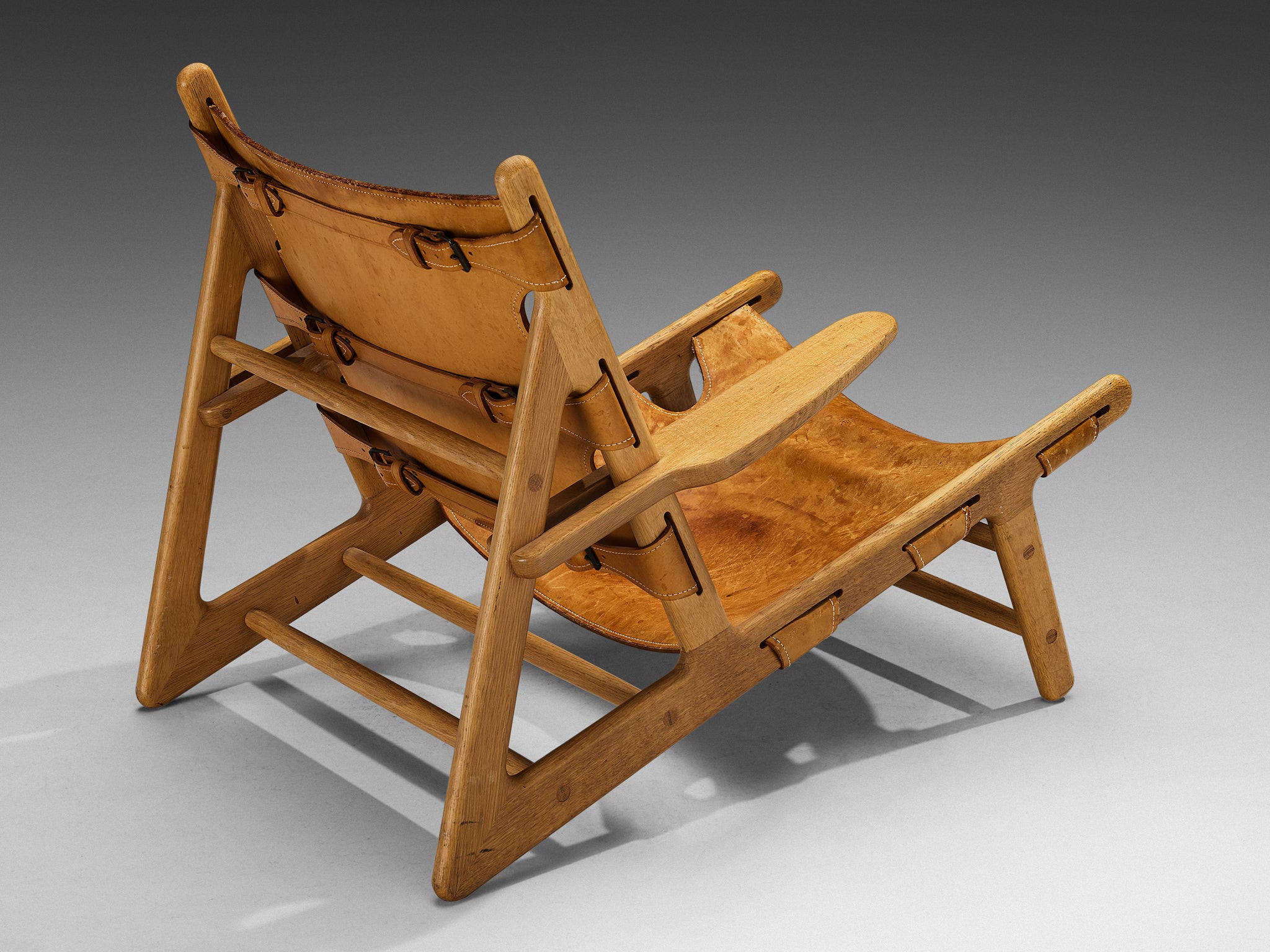 Børge Mogensen for Fredericia Hunting Chair in Oak and Leather Seating Morentz