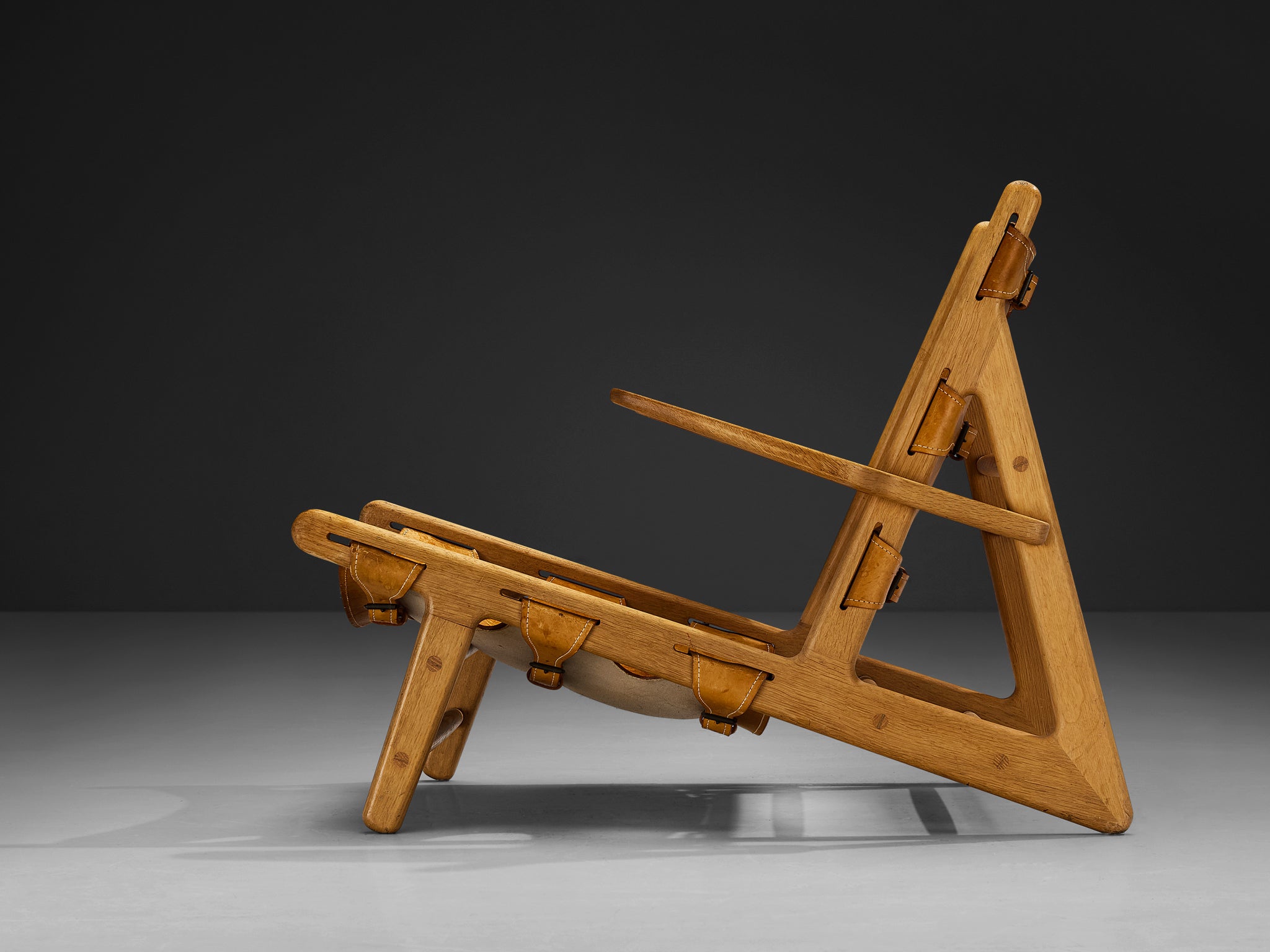 Børge Mogensen for Fredericia Hunting Chair in Oak and Leather Seating Morentz