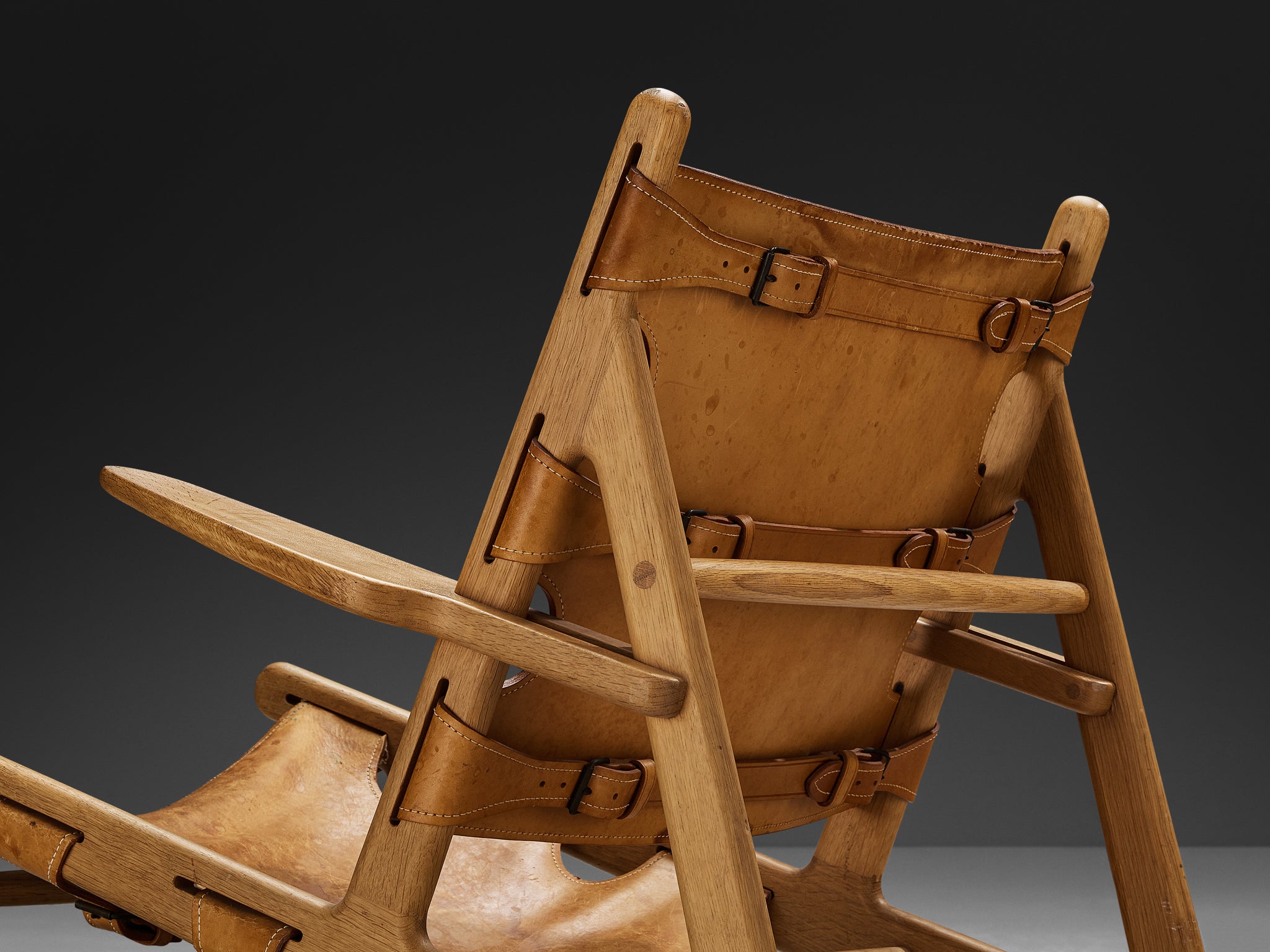 Børge Mogensen for Fredericia Hunting Chair in Oak and Leather Seating Morentz