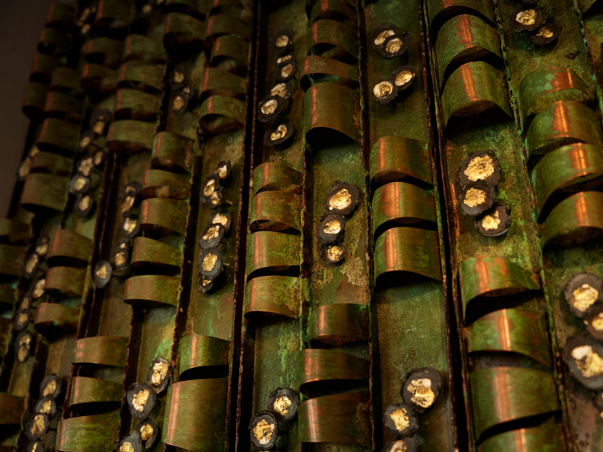 Paul Evans for Paul Evans Studio Early and Rare Loop Cabinet in Verdigris Copper