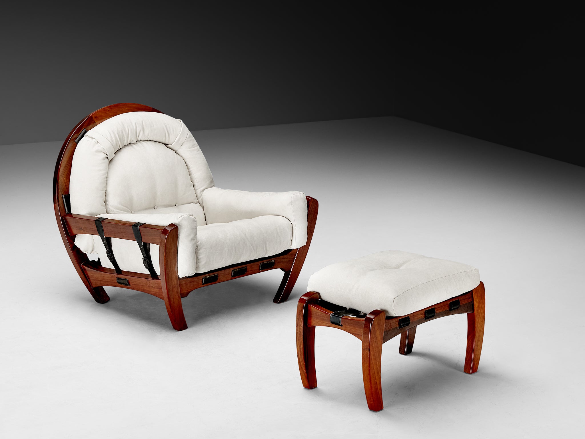 Luciano Frigerio 'Rancero' Lounge Chair with ottoman in Padouk Seating Morentz