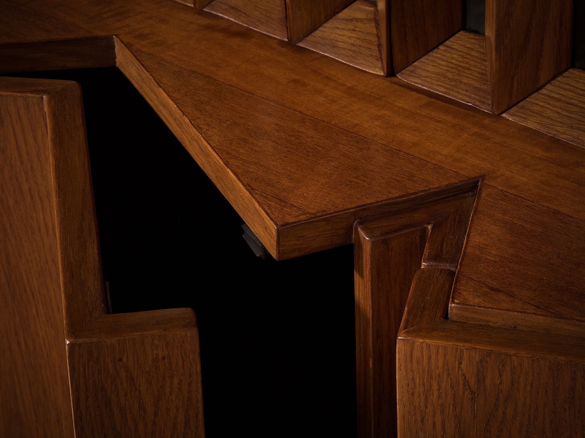 Unique Wall Unit by Giuseppe Rivadossi with Impressive Size in Oak 12.86 feet Case pieces and storage cabinets Morentz