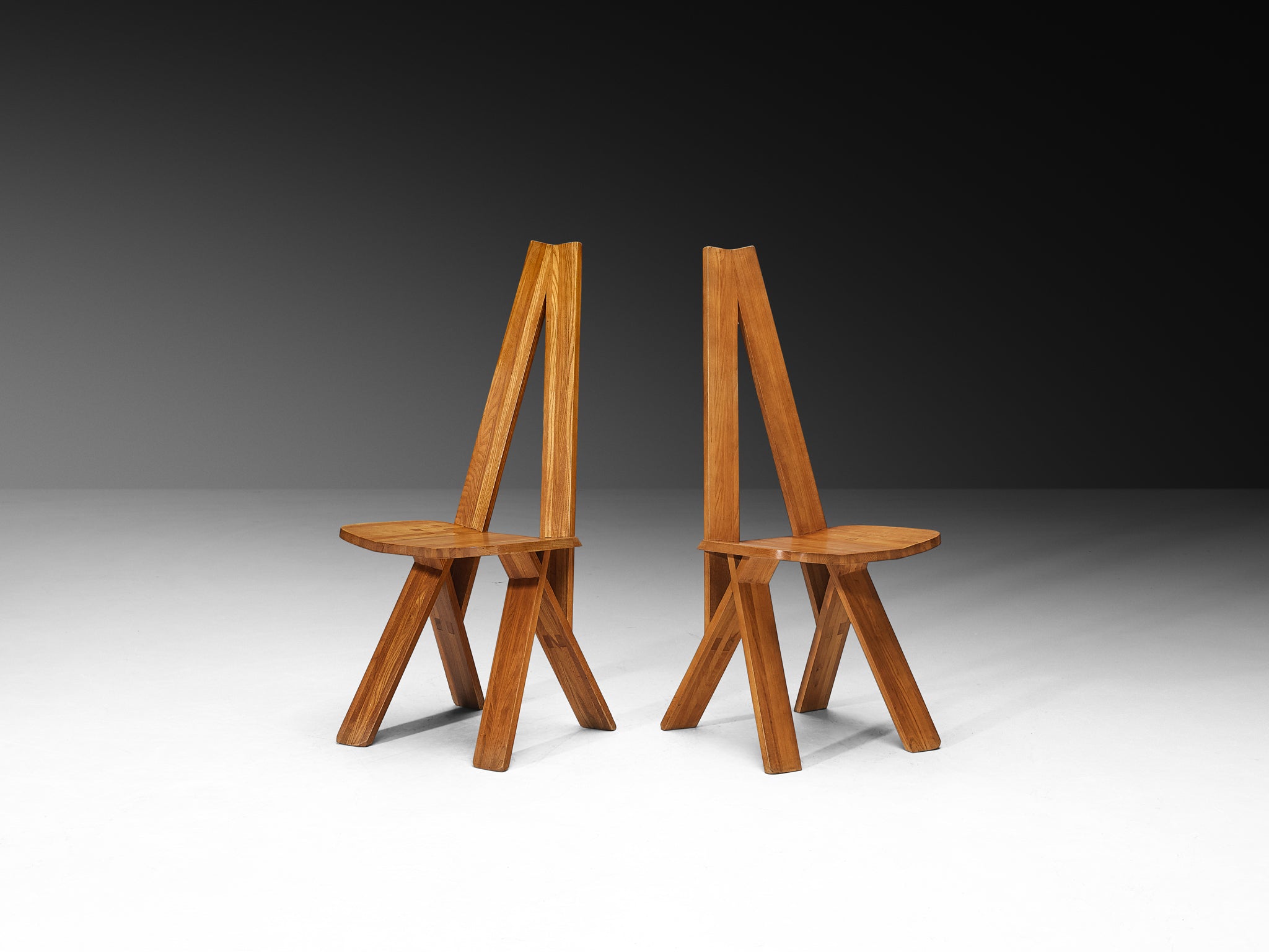 Pierre Chapo 'S45' Dining Chairs in Elm Seating Morentz
