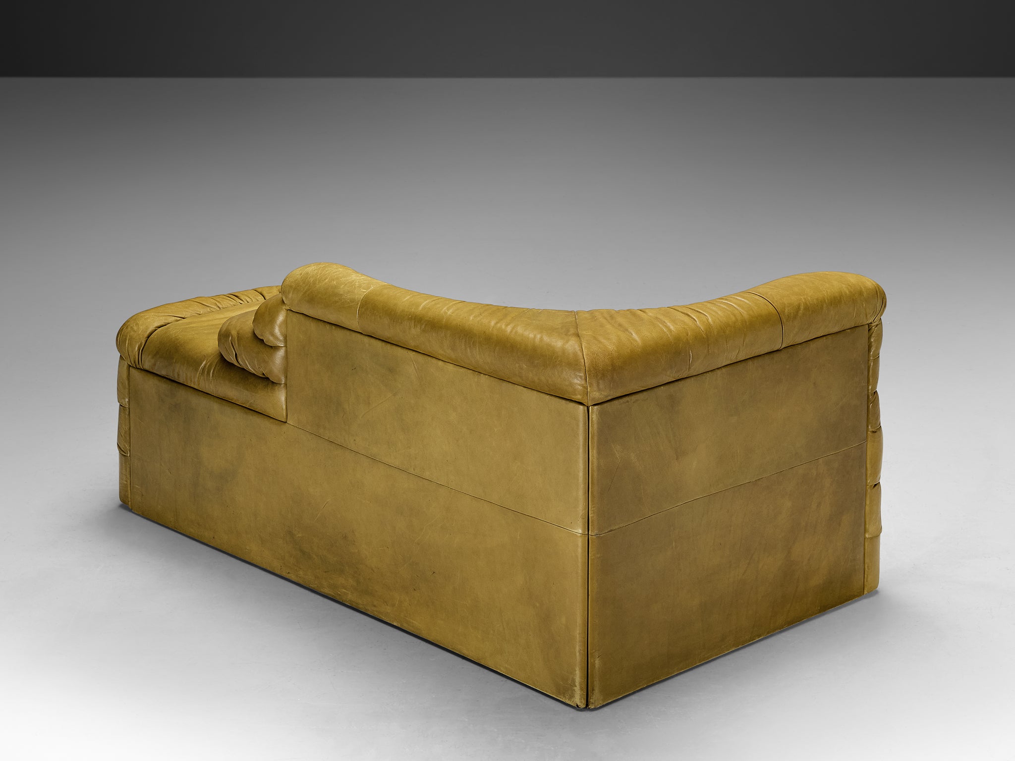 Ubald Klug for De Sede 'Terrazza' Landscape in Olive Green Leather Seating Morentz