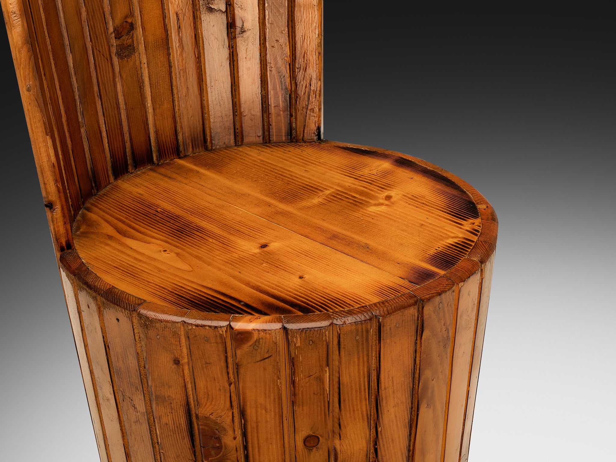 Italian Naturalistic Set of Six Dining Chairs in Pine Seating Morentz