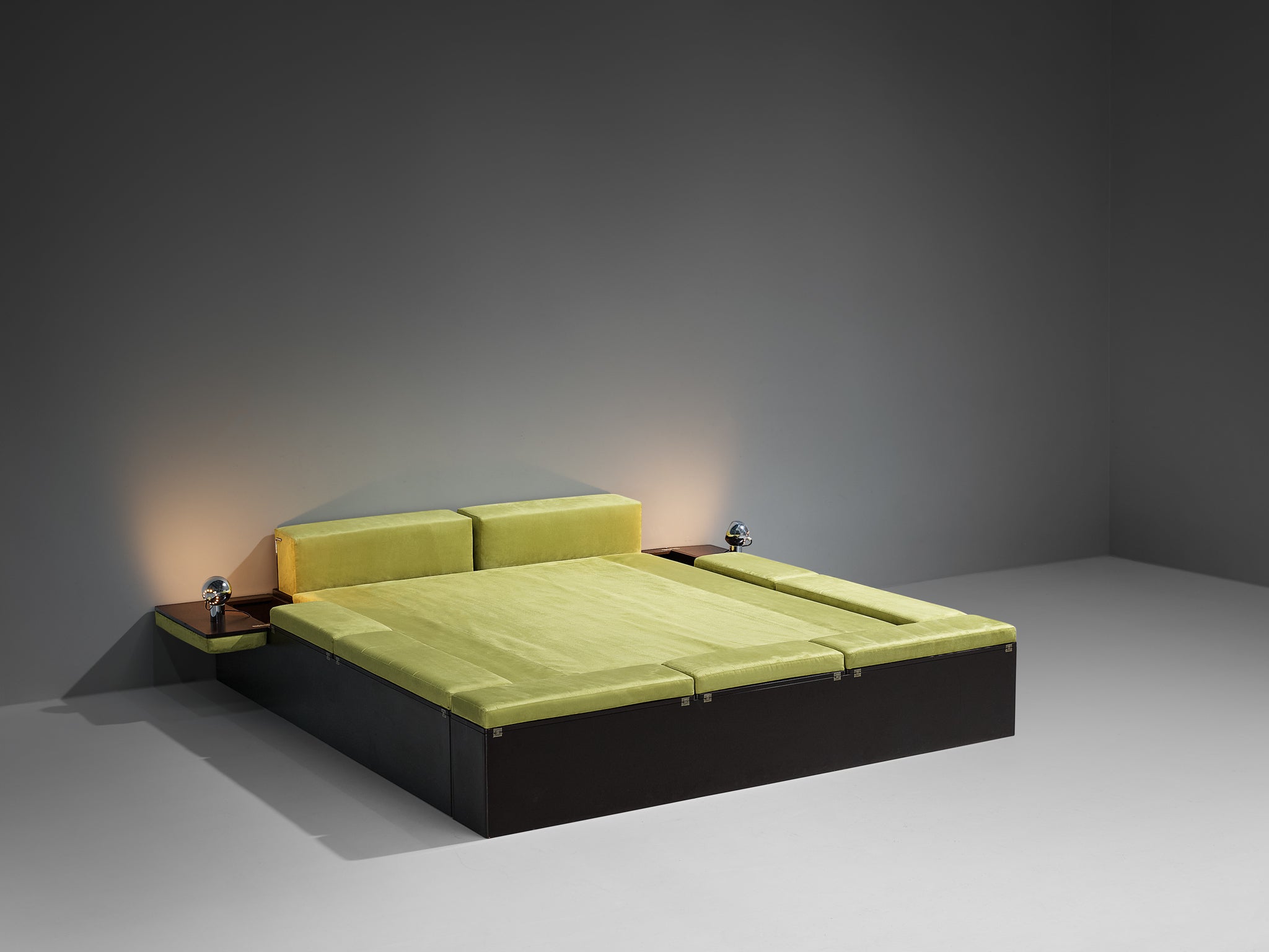 Vittorio Rossi and Luciano Bertoncini for Cjfra 'Zattera' Bed in Green
