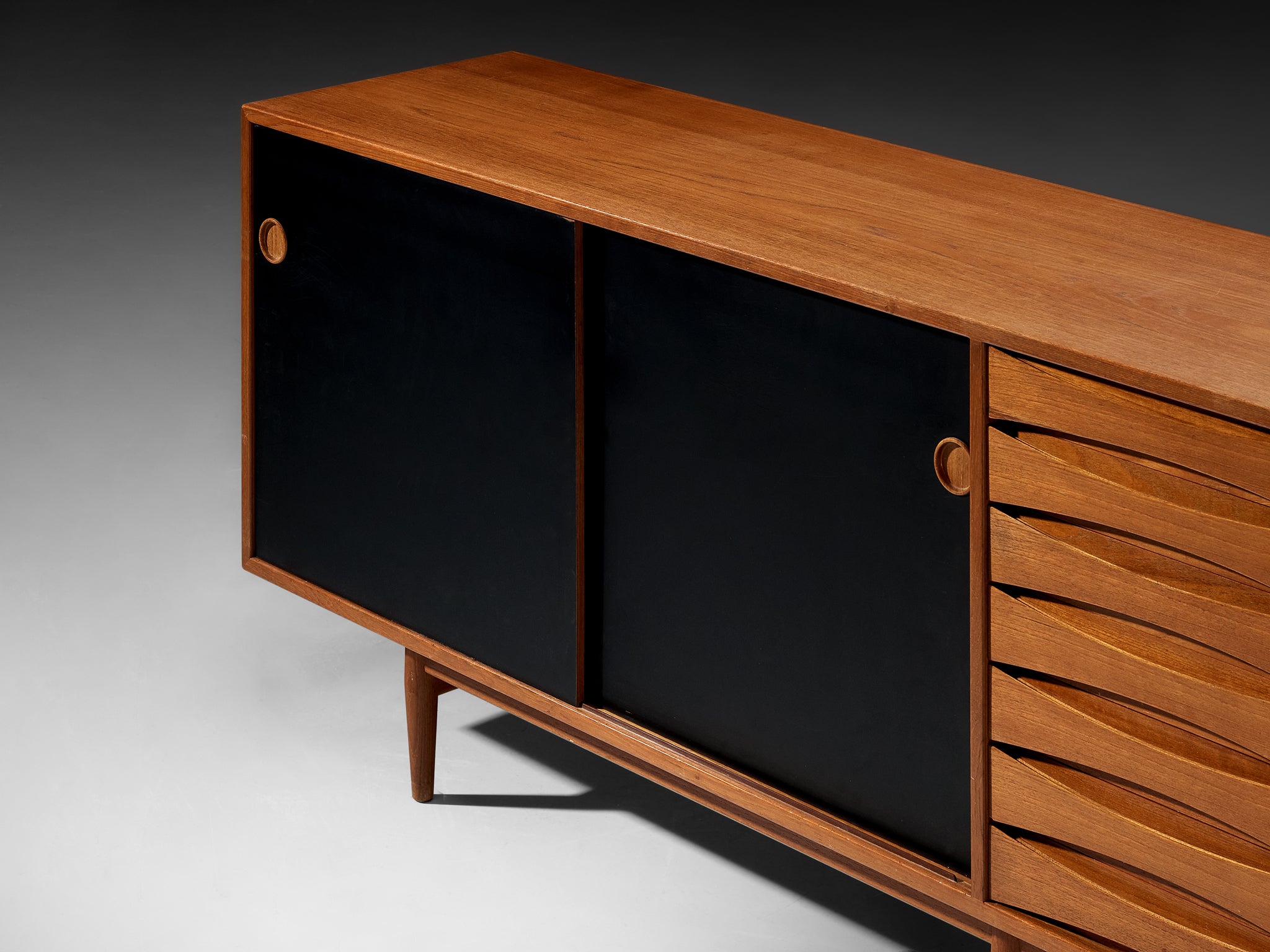 Arne Vodder Sideboard in Teak with Reversible Doors Case pieces and storage cabinets Morentz