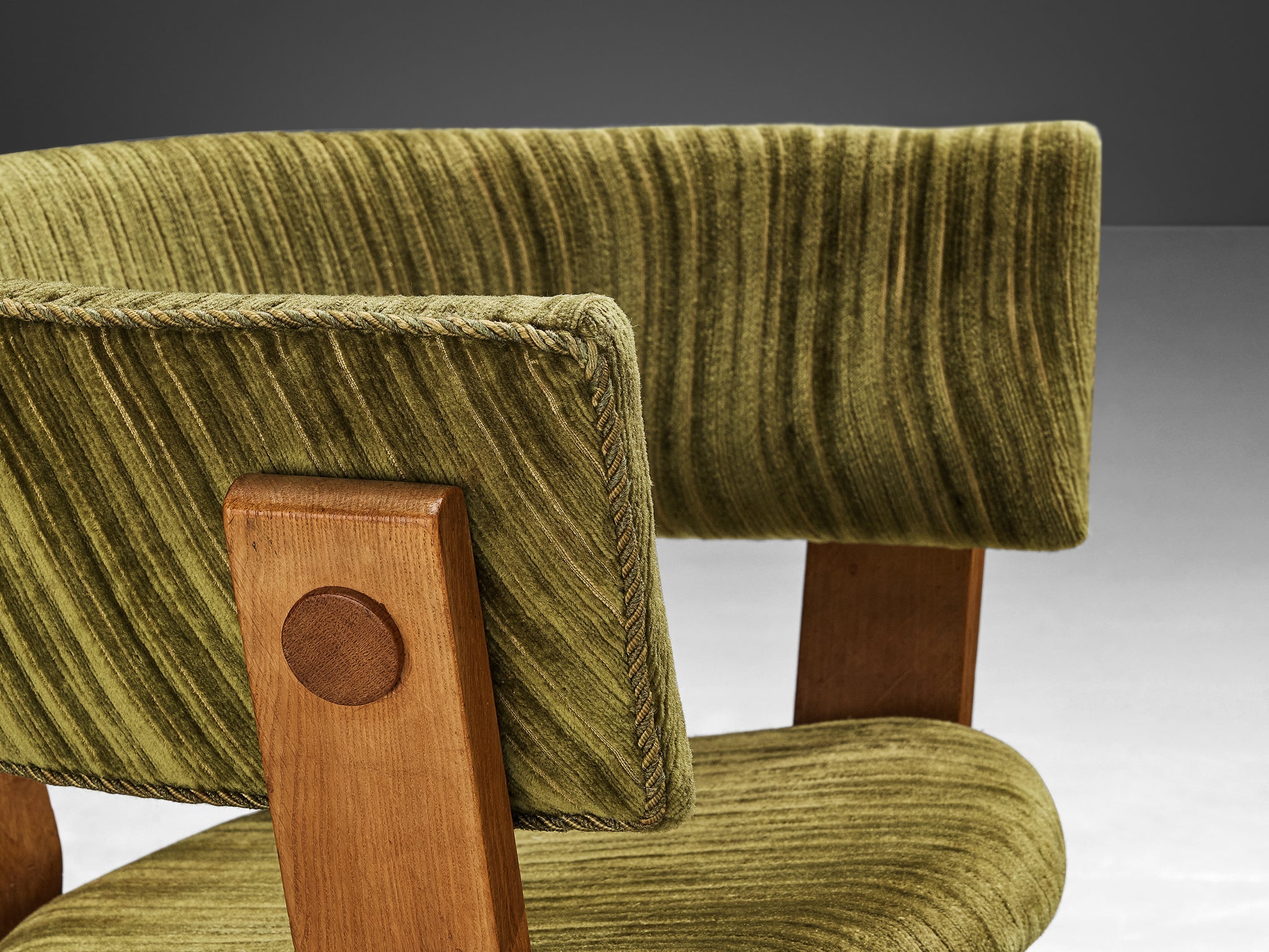 Steen Østergaard Lounge Chair in Oak and Moss Green Upholstery seating Morentz