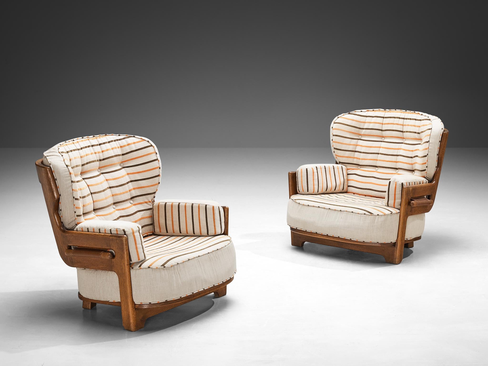 Guillerme & Chambron Pair of 'Denis' Lounge Chairs