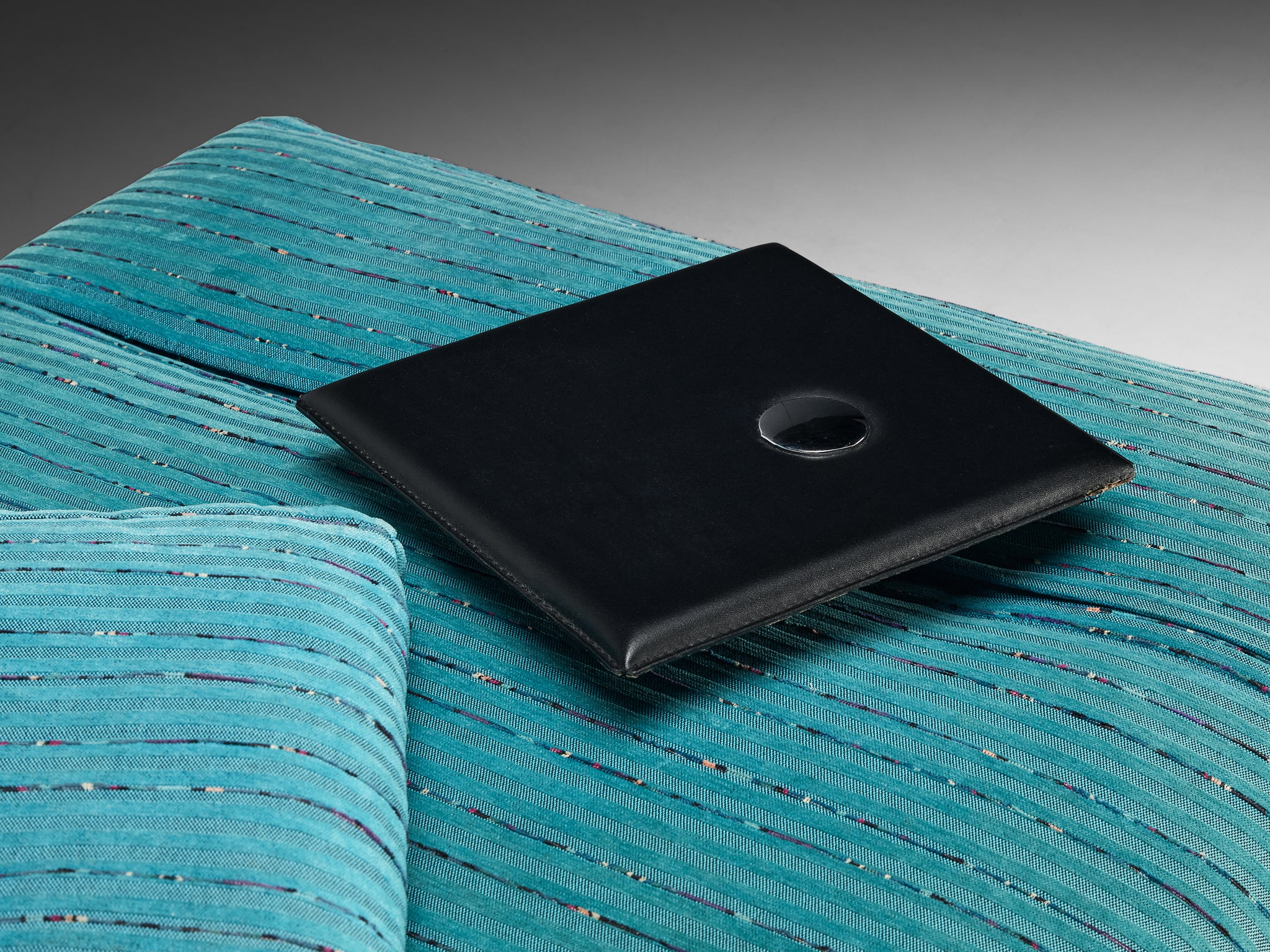 Mauro Lipparini for Saporiti 'Avedon' Curved Sofa in Turquoise Upholst