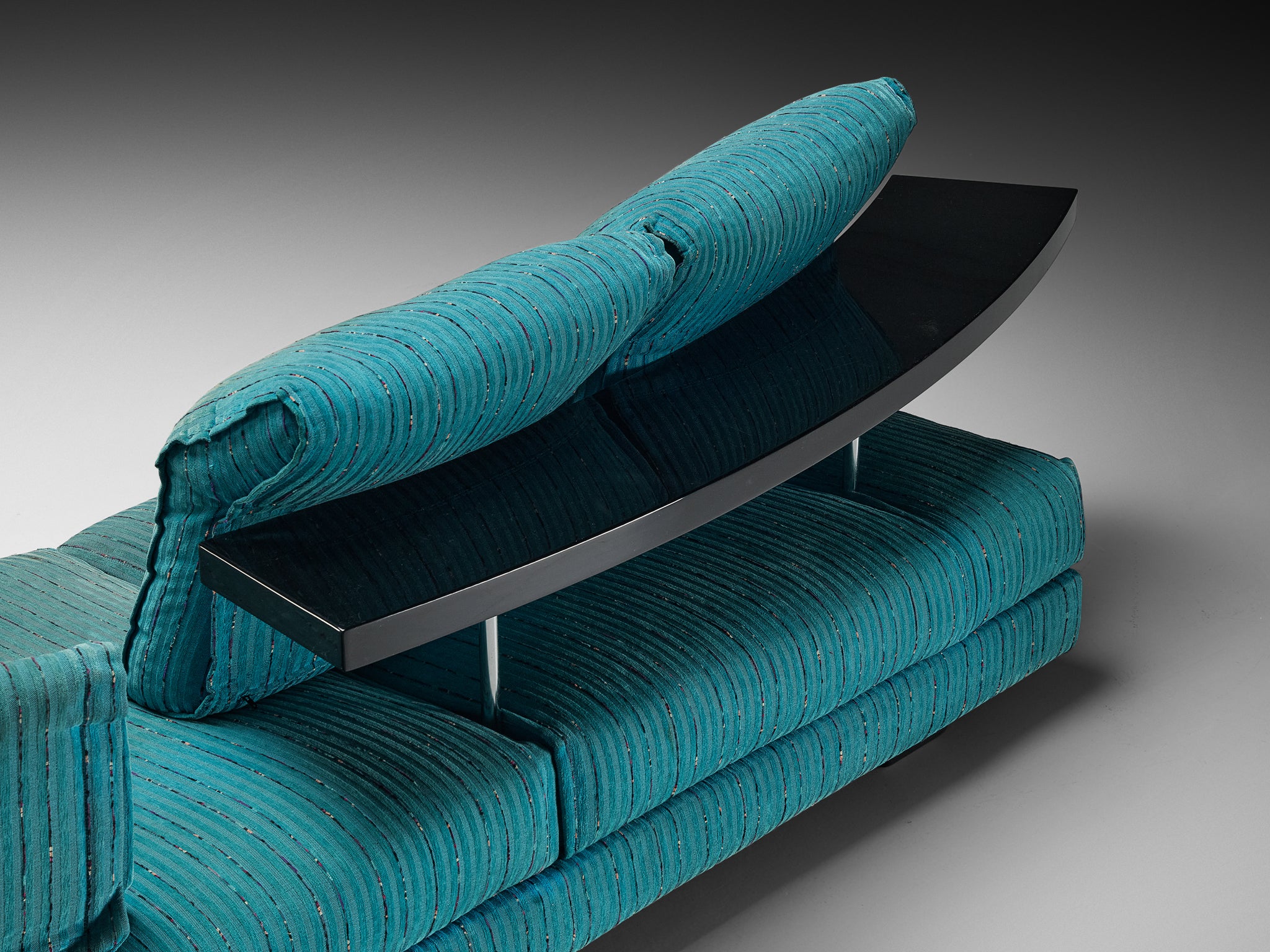 Mauro Lipparini for Saporiti 'Avedon' Curved Sofa in Turquoise Upholst