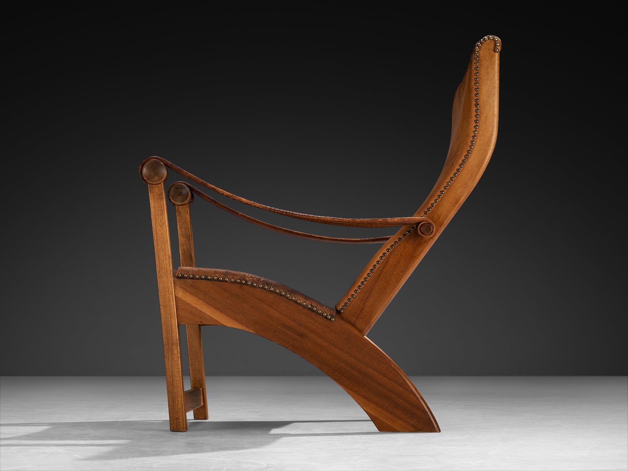 Mogens Voltelen 'Copenhagen' Lounge Chair in Patinated Cognac Leather Seating Morentz