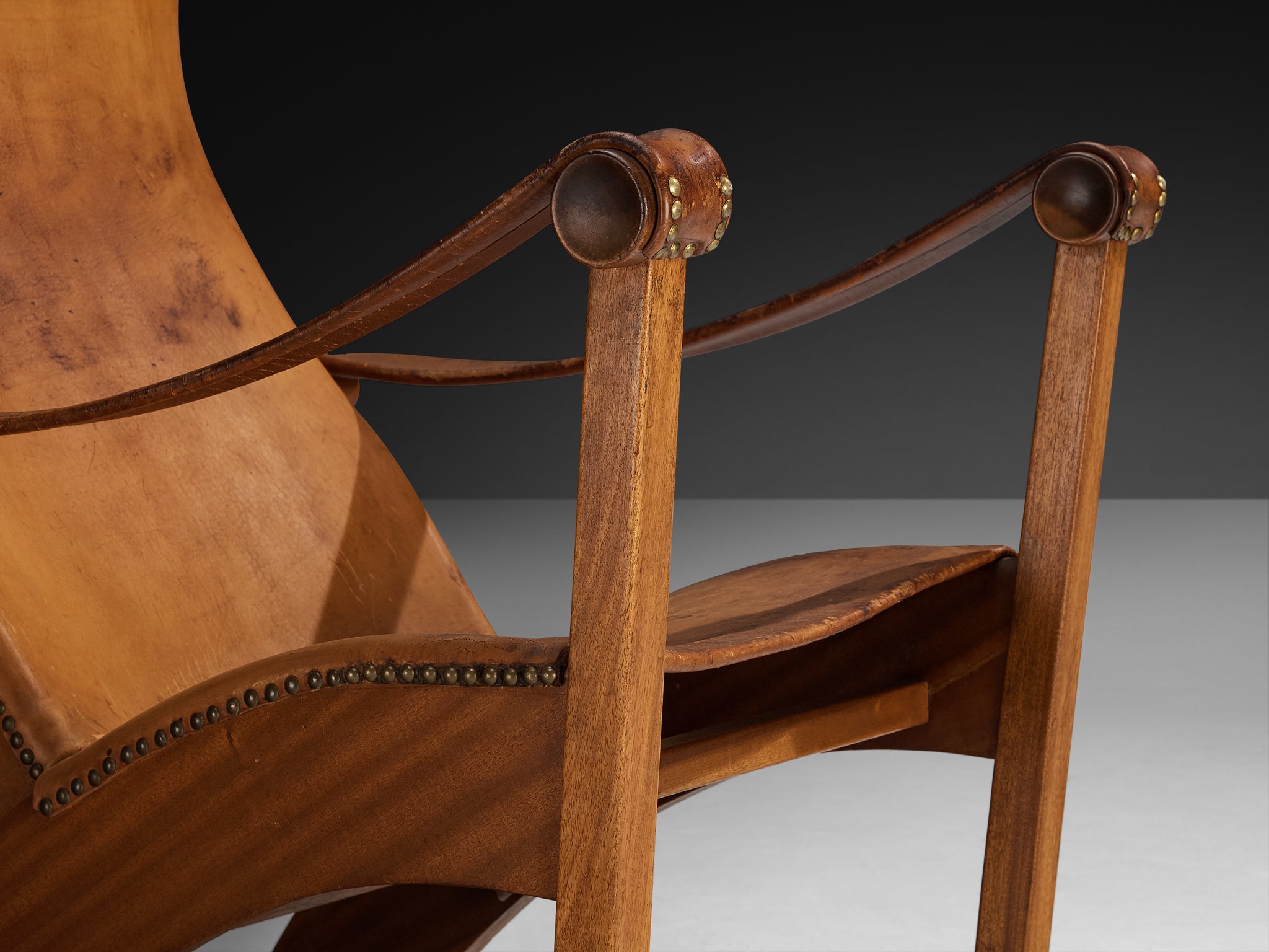 Mogens Voltelen 'Copenhagen' Lounge Chair in Patinated Cognac Leather Seating Morentz