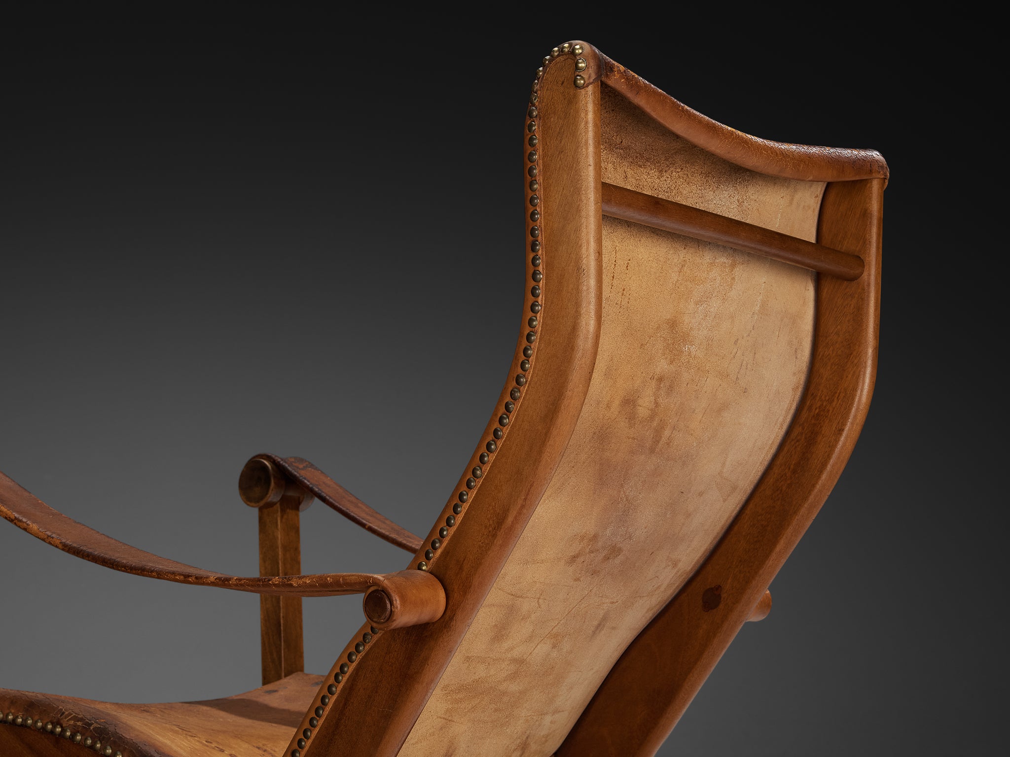 Mogens Voltelen 'Copenhagen' Lounge Chair in Patinated Cognac Leather Seating Morentz