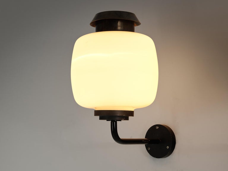 Lyfa 'Drabant' Wall Lights in White Opaque Glass and Copper