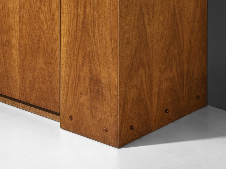 Giuseppe Rivadossi Highboard in Oak with Recessed Geometric Carvings
