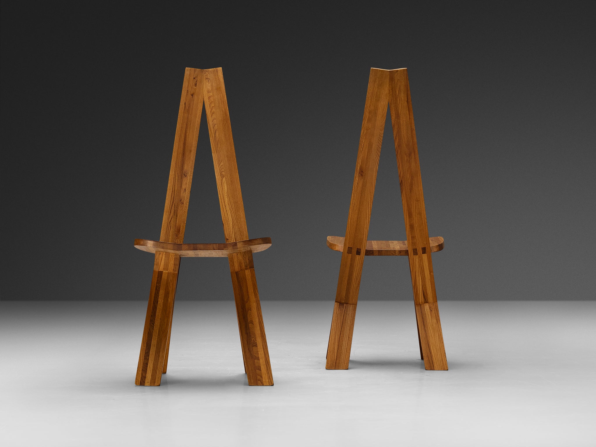 Early Pierre Chapo 'S45' Dining Chairs in Solid Elm Seating Morentz