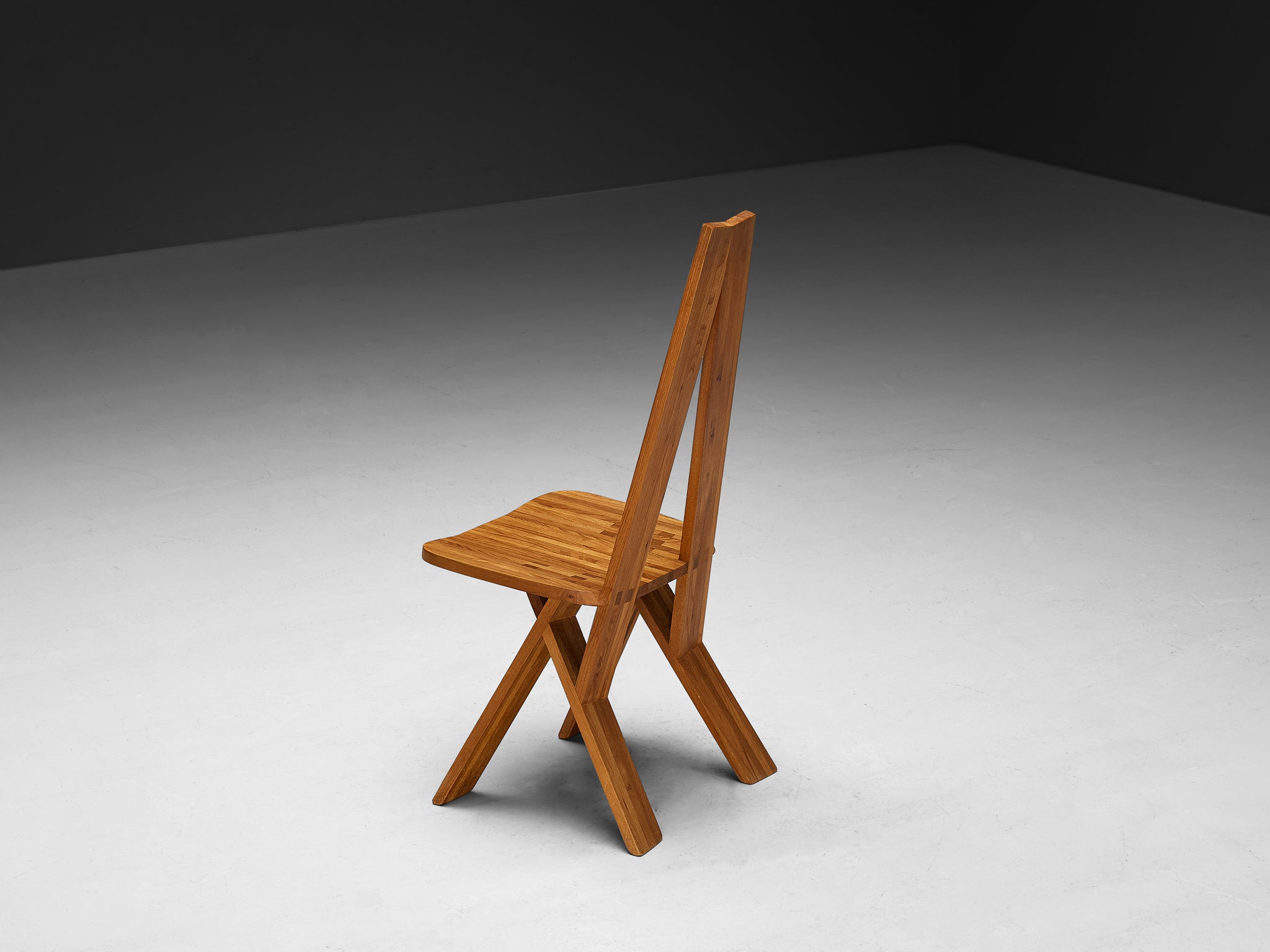 Early Pierre Chapo 'S45' Dining Chairs in Solid Elm