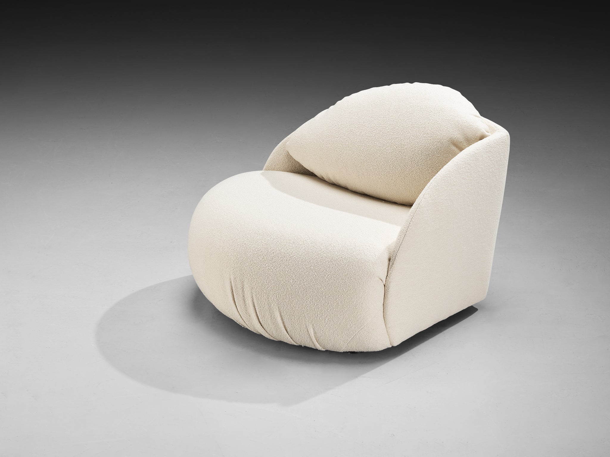 Hans Hopfer for Roche Bobois Post-Modern Croissant Sofa with Lounge Chair in Off-White Fabric Seating Morentz