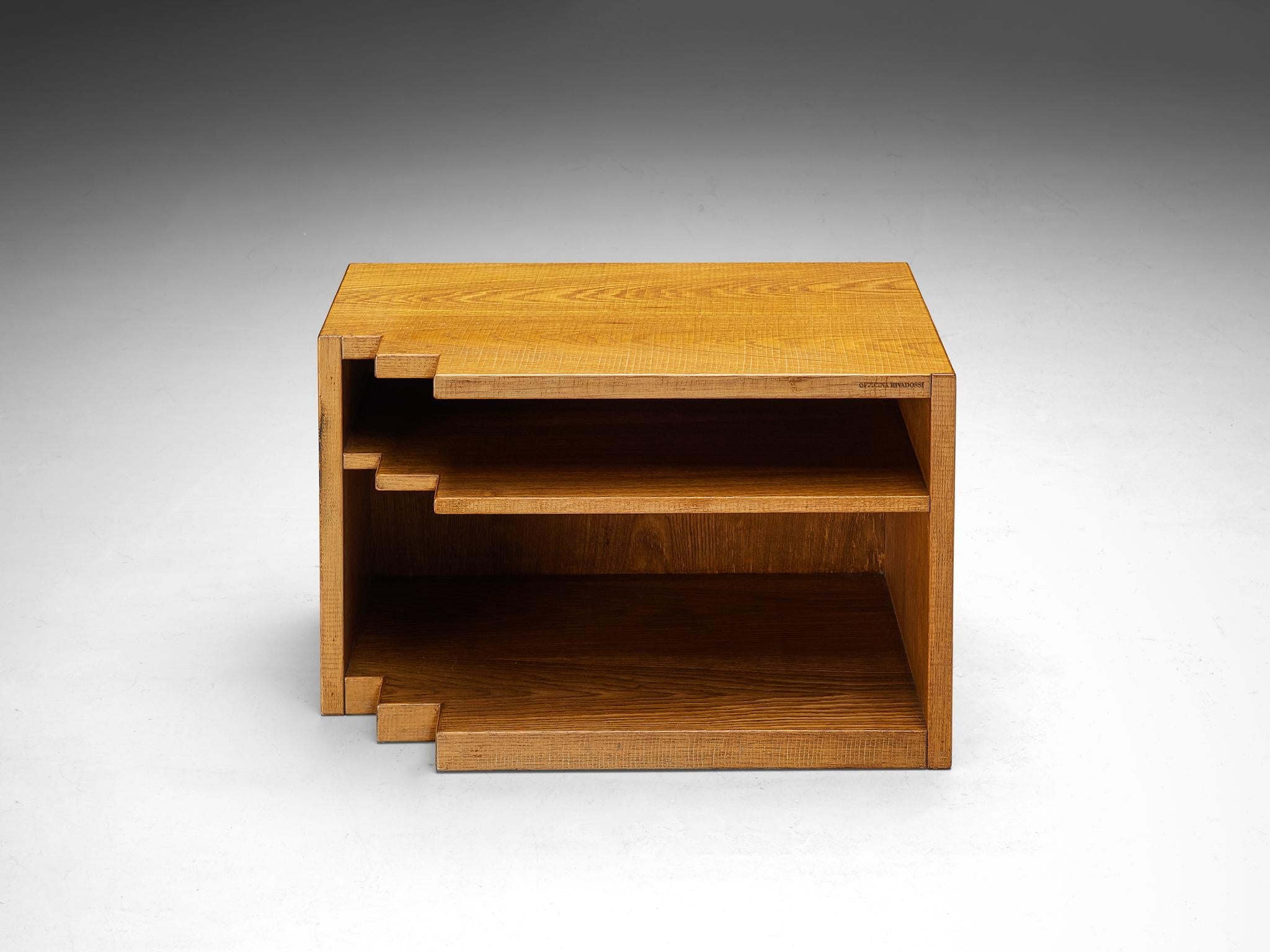 Giuseppe Rivadossi Geometric Side Table in Oak tables Morentz